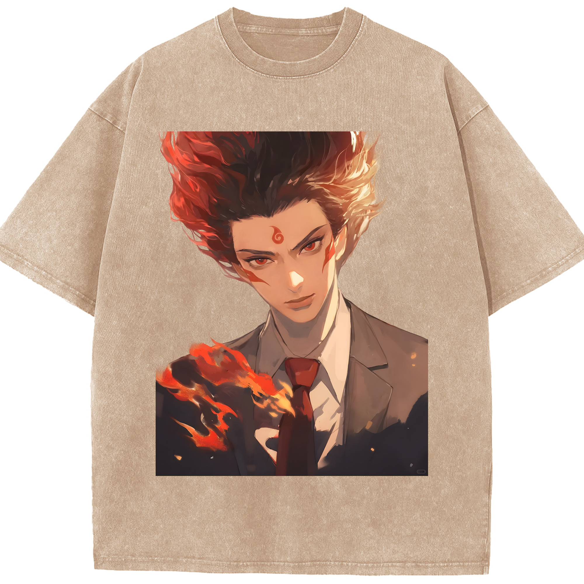 （画像用） Ne Zha 2 ナタ 魔童の大暴れ 綿100% ヴィンテージ風 半袖Tシャツ（フロントプリント）