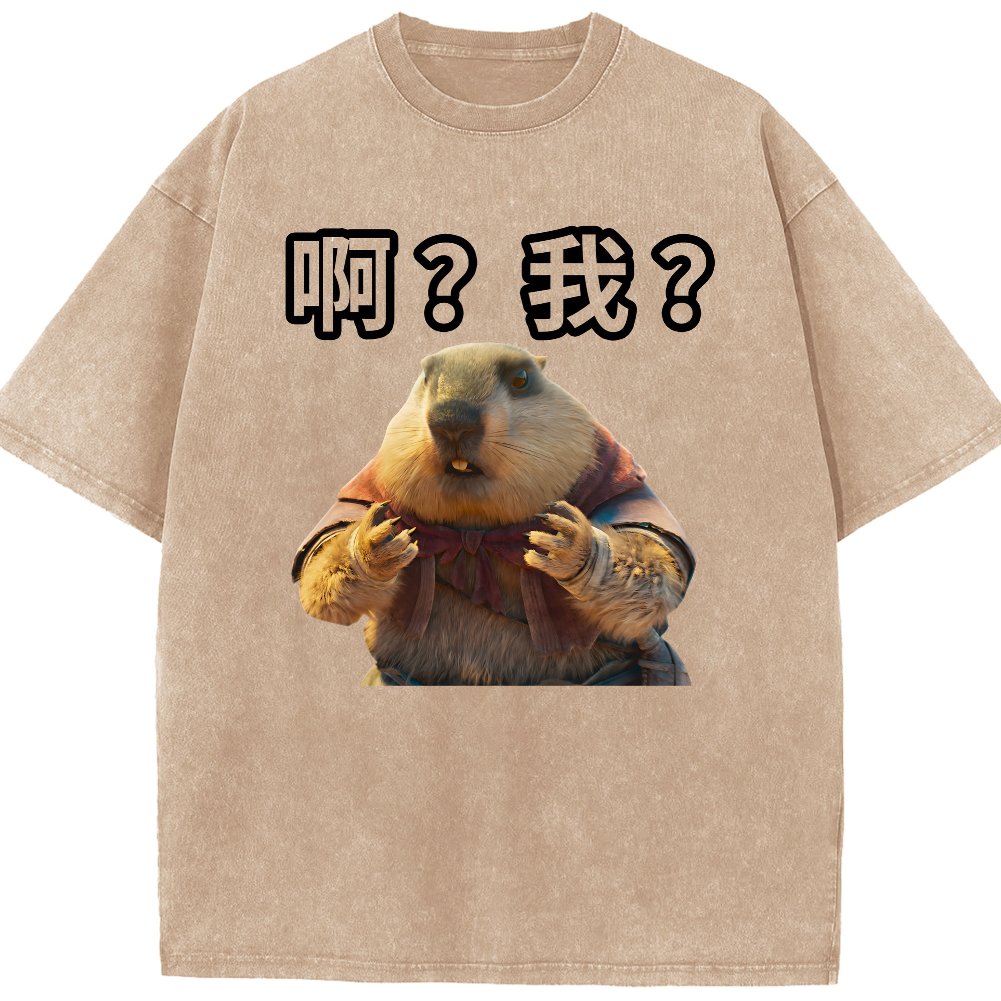 （画像用） Ne Zha 2 ナタ 魔童の大暴れ 綿100% ヴィンテージ風 半袖Tシャツ（フロントプリント）