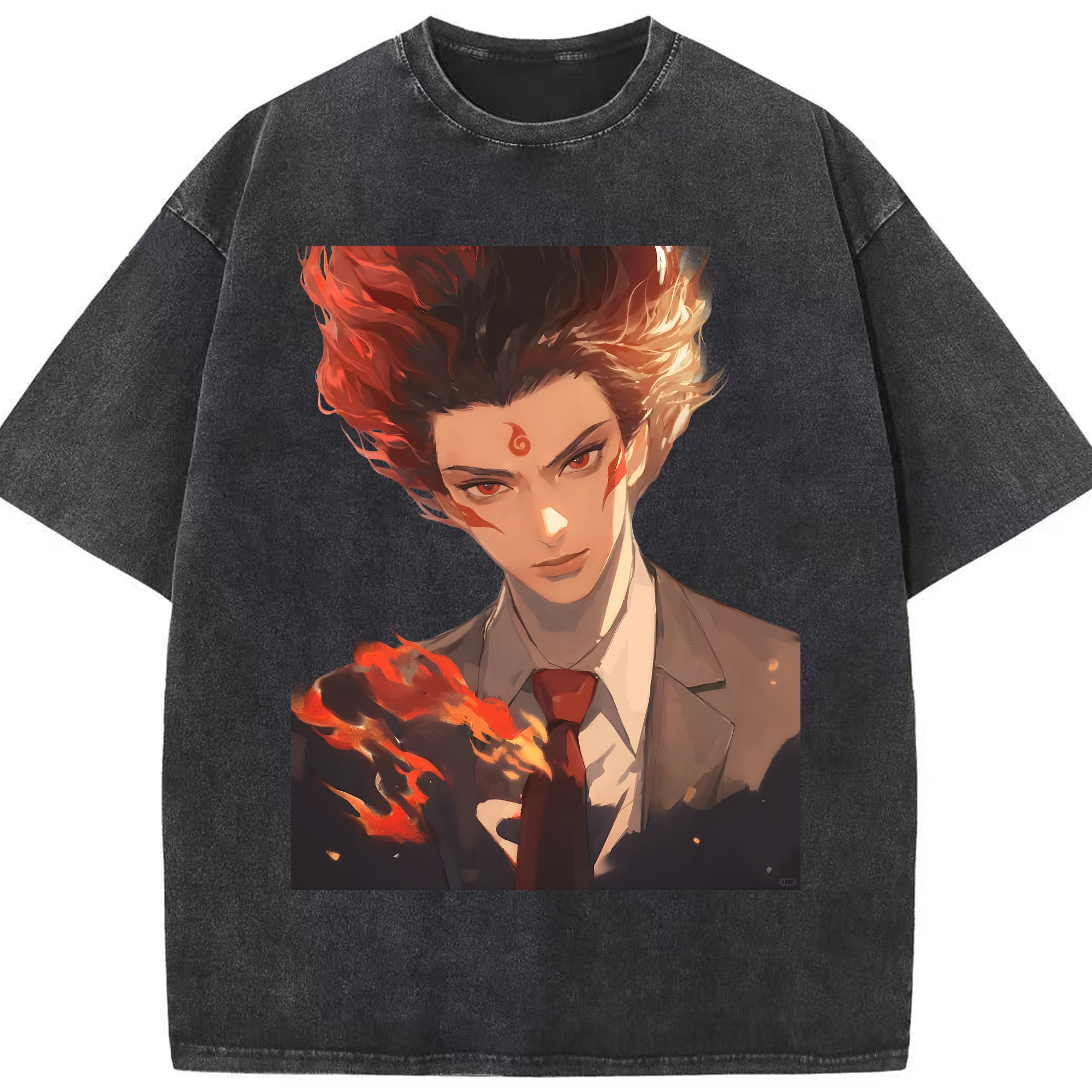 （画像用） Ne Zha 2 ナタ 魔童の大暴れ 綿100% ヴィンテージ風 半袖Tシャツ（フロントプリント）