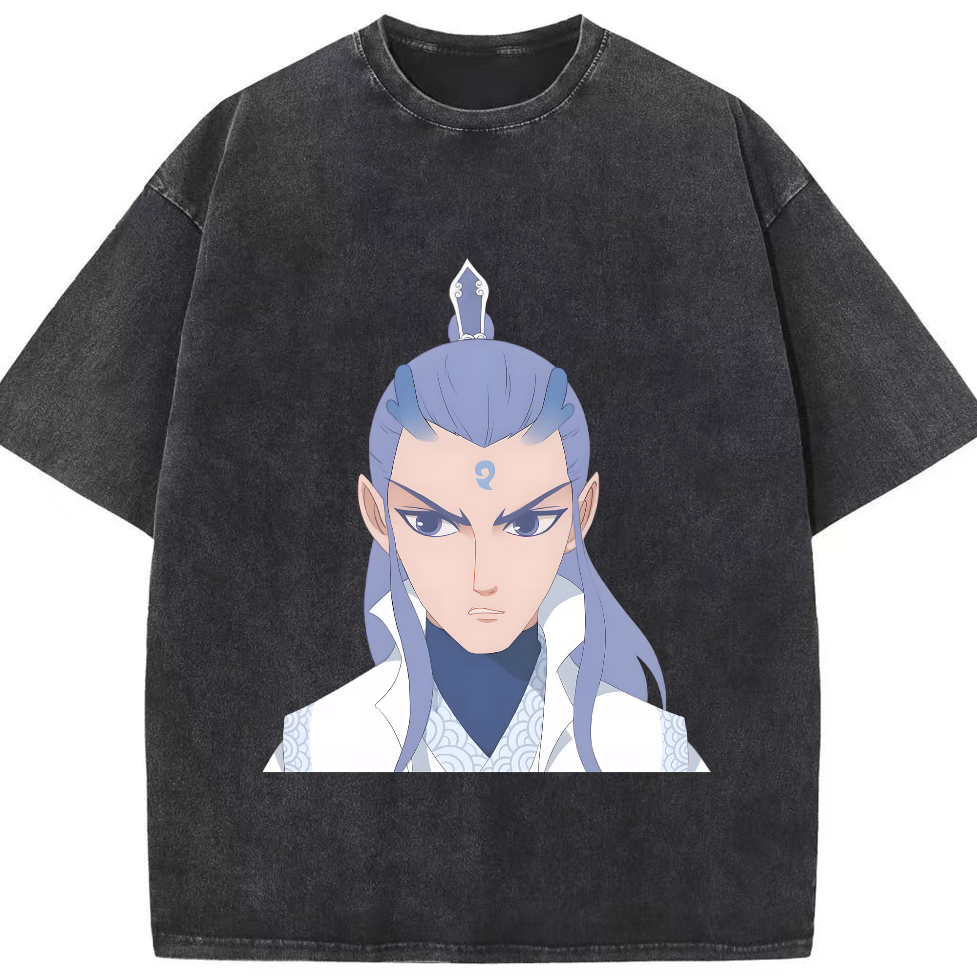 （画像用） Ne Zha 2 ナタ 魔童の大暴れ 綿100% ヴィンテージ風 半袖Tシャツ（フロントプリント）
