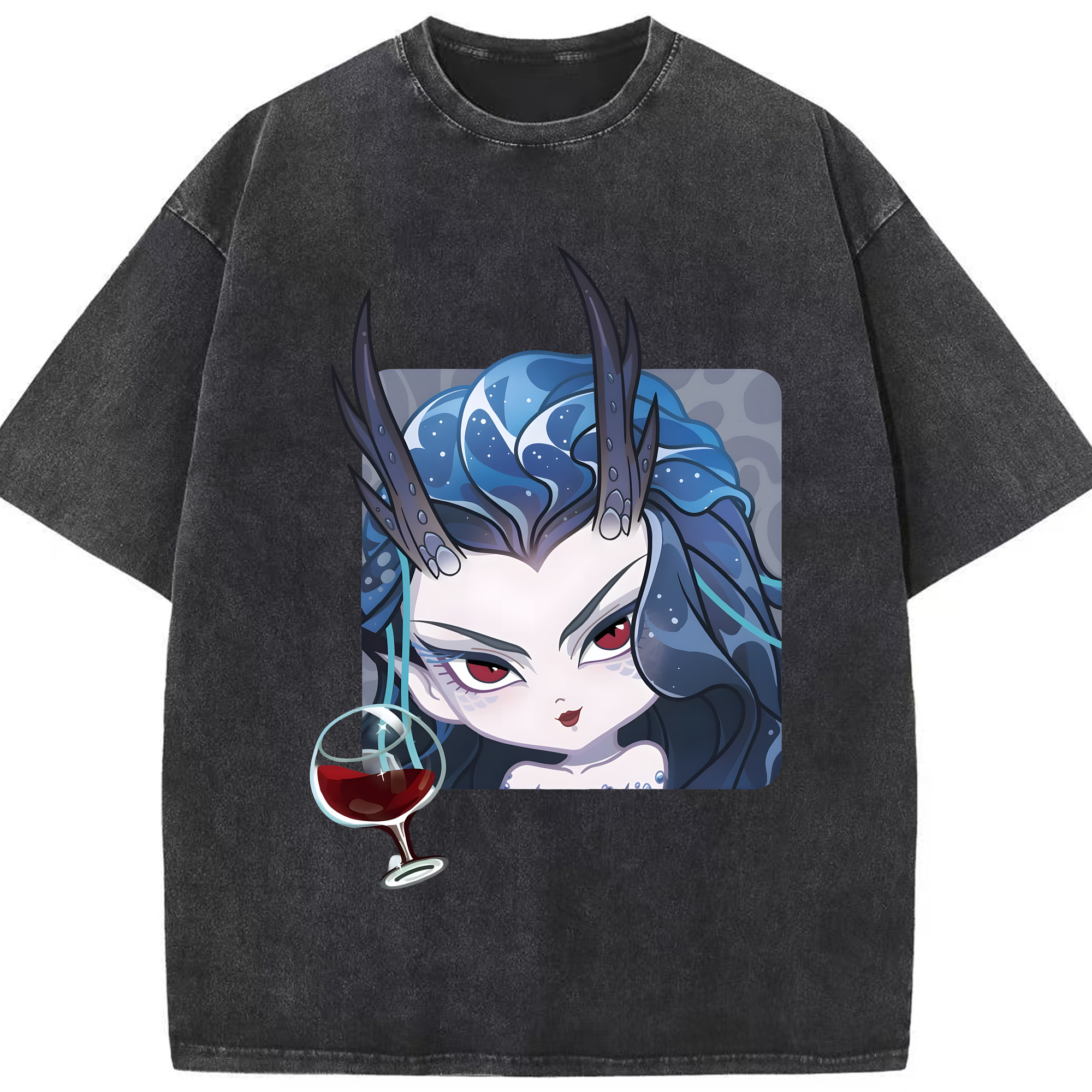 （画像用） Ne Zha 2 ナタ 魔童の大暴れ 綿100% ヴィンテージ風 半袖Tシャツ（フロントプリント）