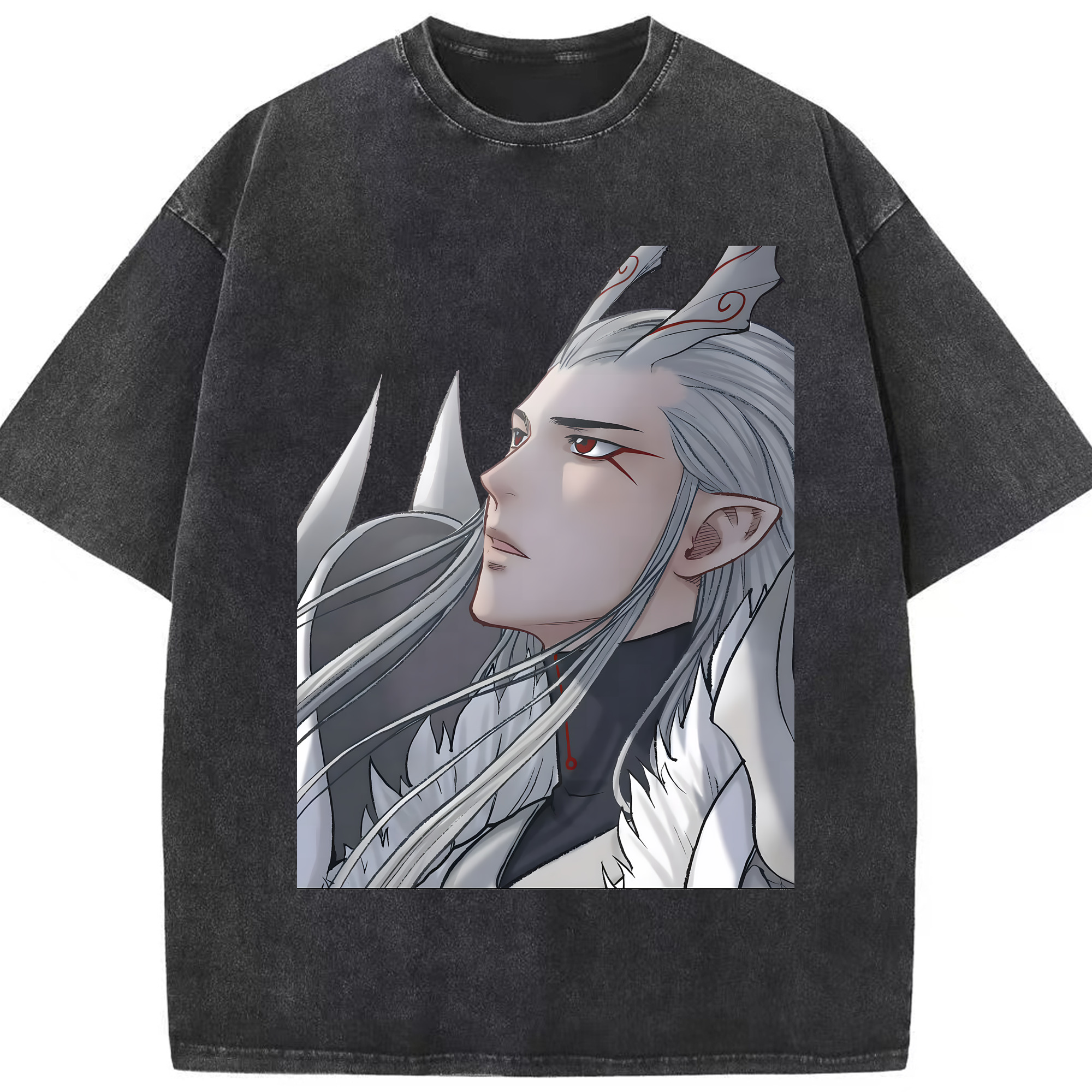（画像用） Ne Zha 2 ナタ 魔童の大暴れ 綿100% ヴィンテージ風 半袖Tシャツ（フロントプリント）
