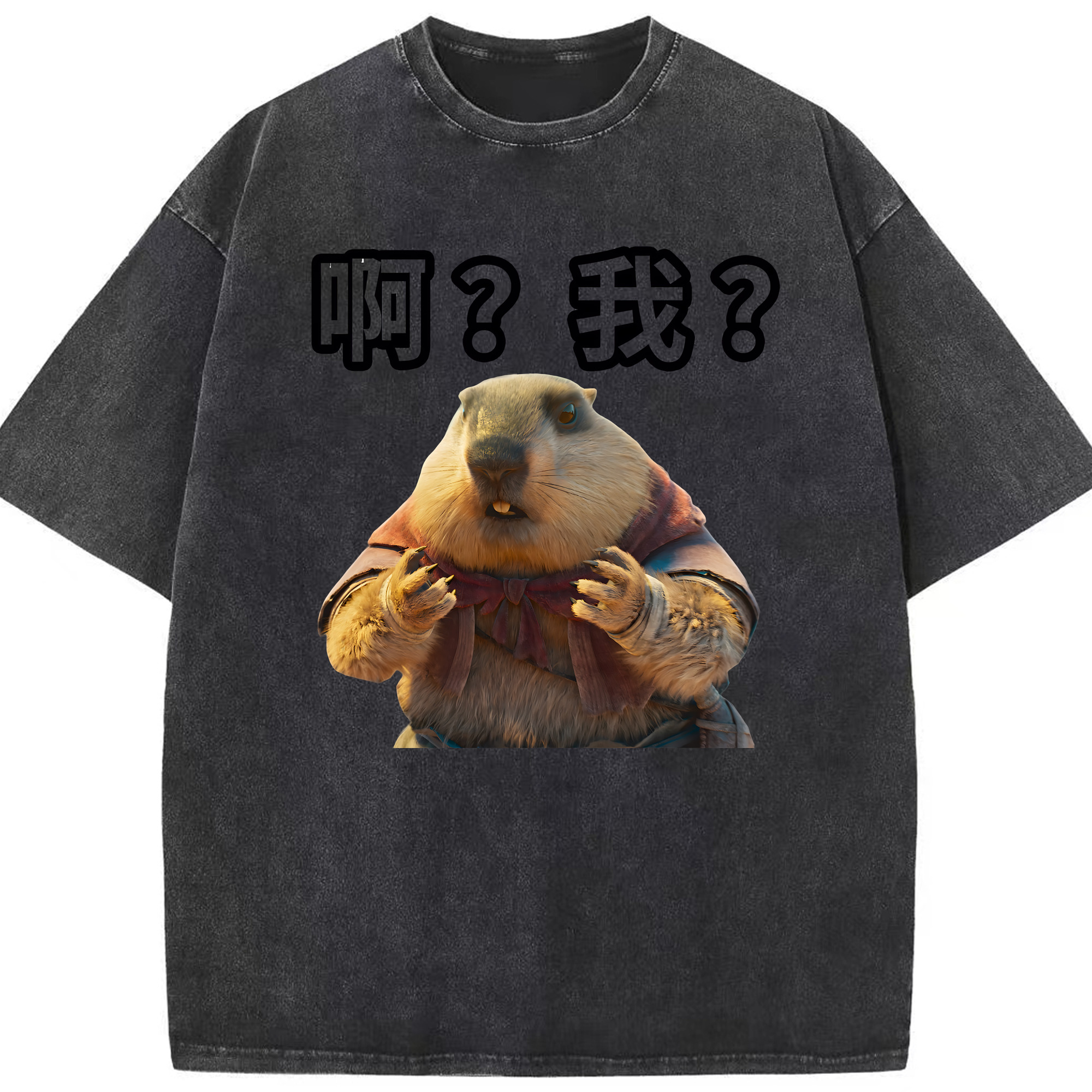 （画像用） Ne Zha 2 ナタ 魔童の大暴れ 綿100% ヴィンテージ風 半袖Tシャツ（フロントプリント）