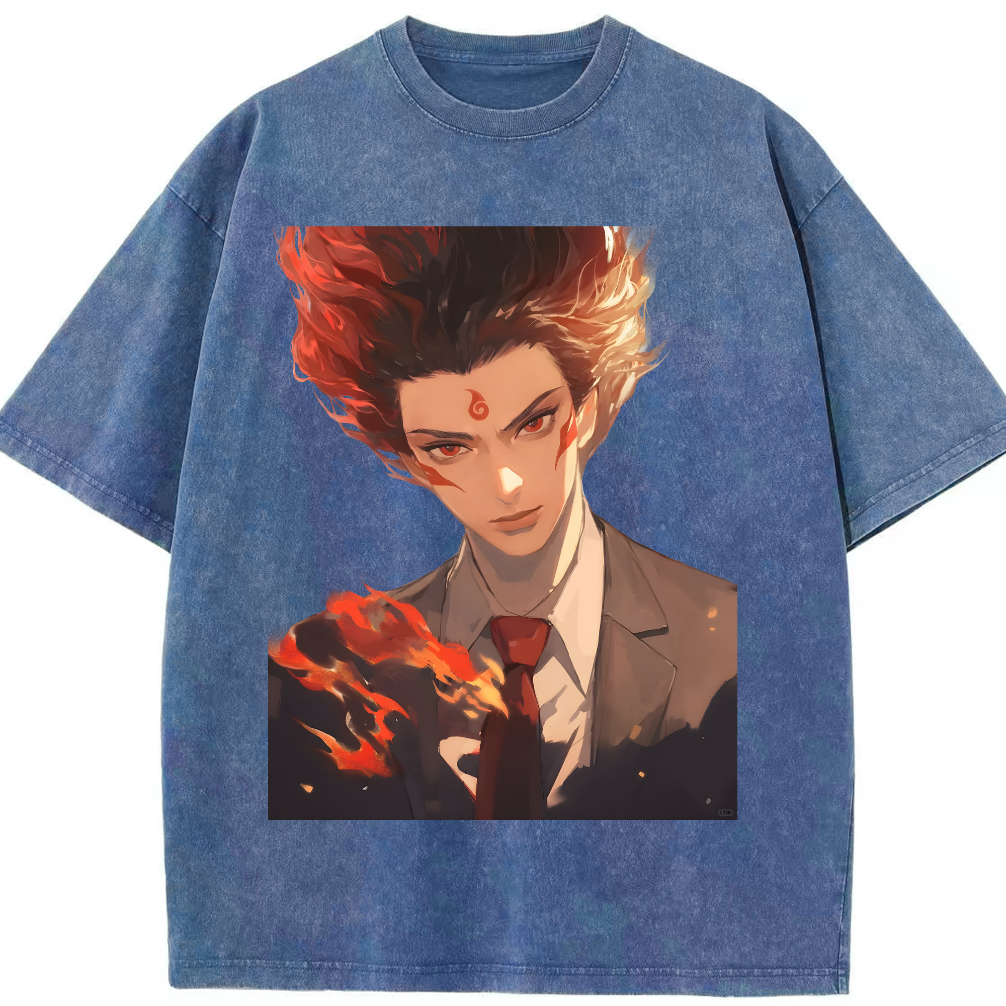 （画像用） Ne Zha 2 ナタ 魔童の大暴れ 綿100% ヴィンテージ風 半袖Tシャツ（フロントプリント）