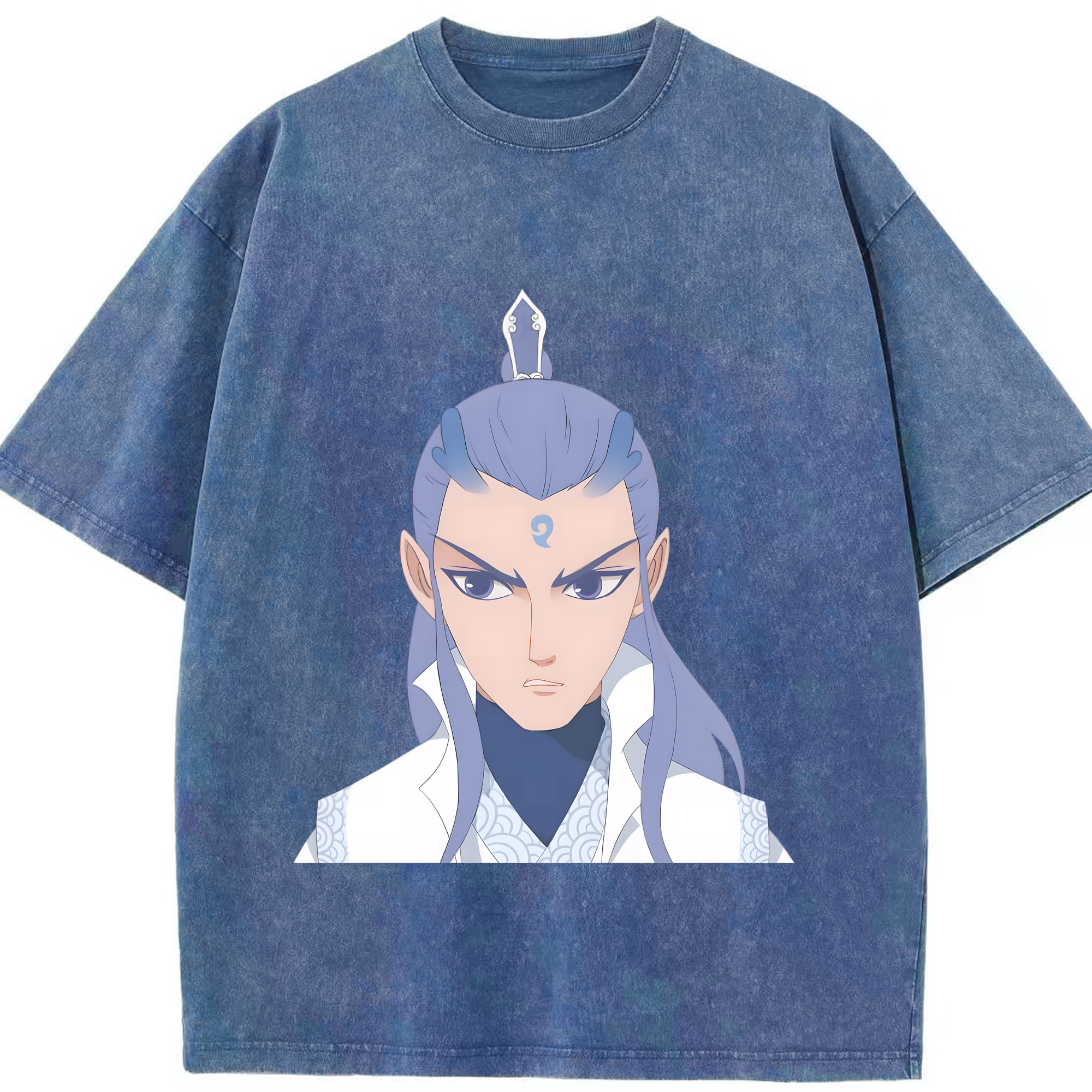 （画像用） Ne Zha 2 ナタ 魔童の大暴れ 綿100% ヴィンテージ風 半袖Tシャツ（フロントプリント）