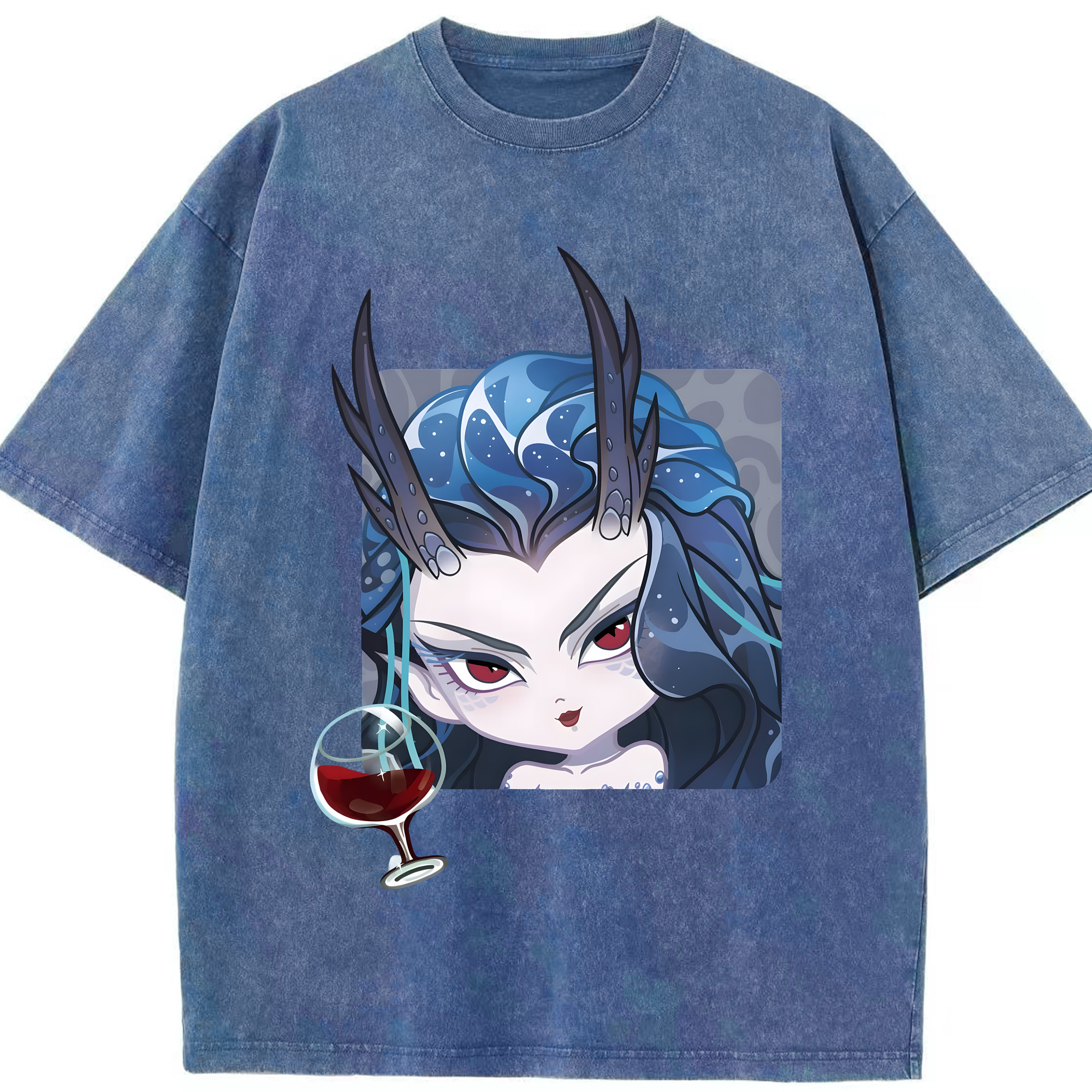 （画像用） Ne Zha 2 ナタ 魔童の大暴れ 綿100% ヴィンテージ風 半袖Tシャツ（フロントプリント）