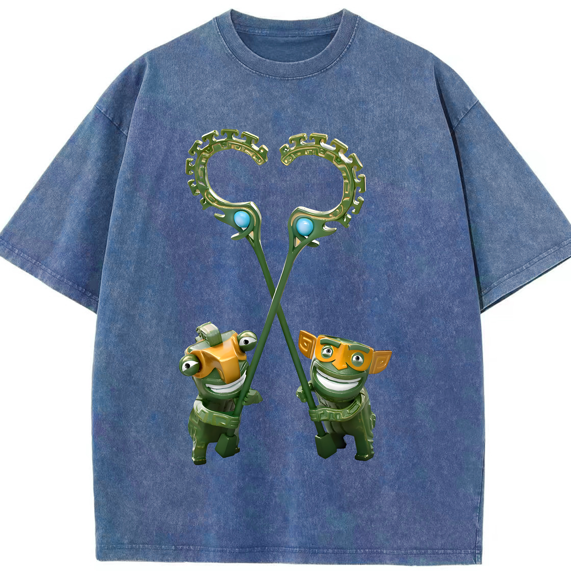 （画像用） Ne Zha 2 ナタ 魔童の大暴れ 綿100% ヴィンテージ風 半袖Tシャツ（フロントプリント）