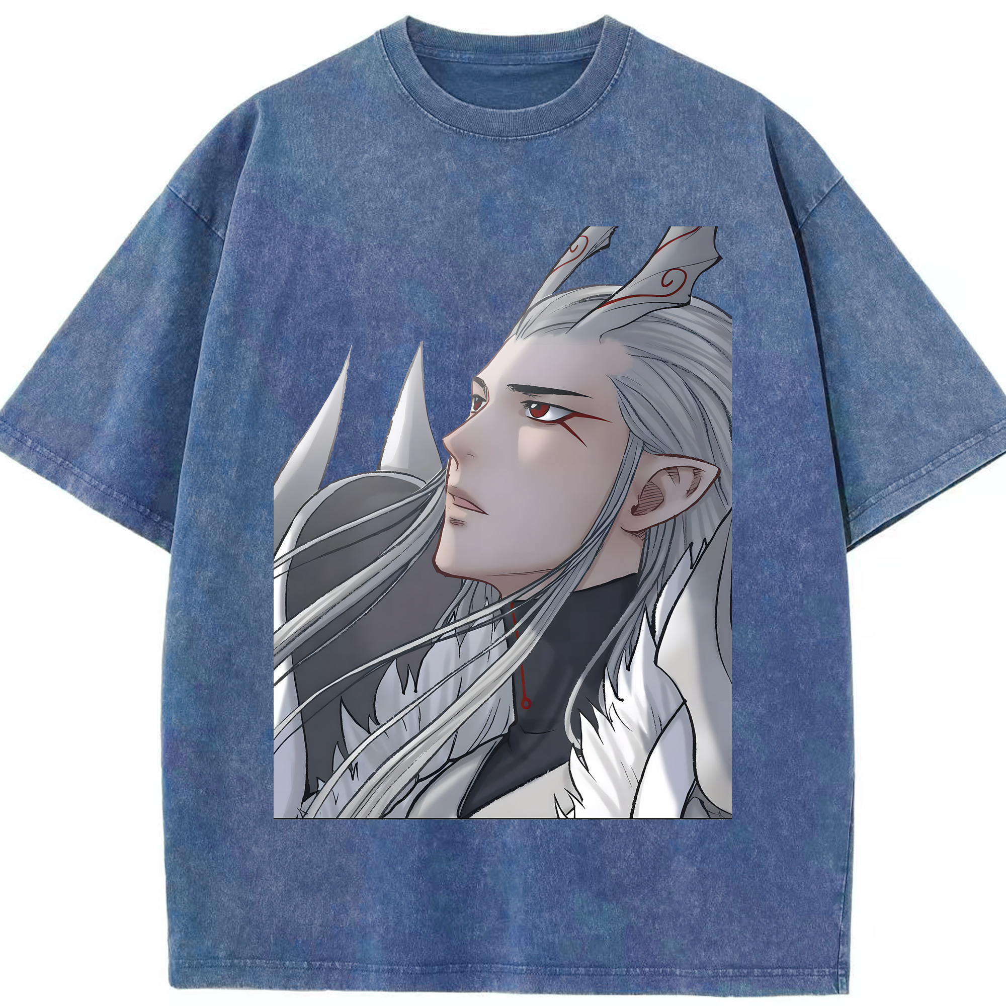 （画像用） Ne Zha 2 ナタ 魔童の大暴れ 綿100% ヴィンテージ風 半袖Tシャツ（フロントプリント）