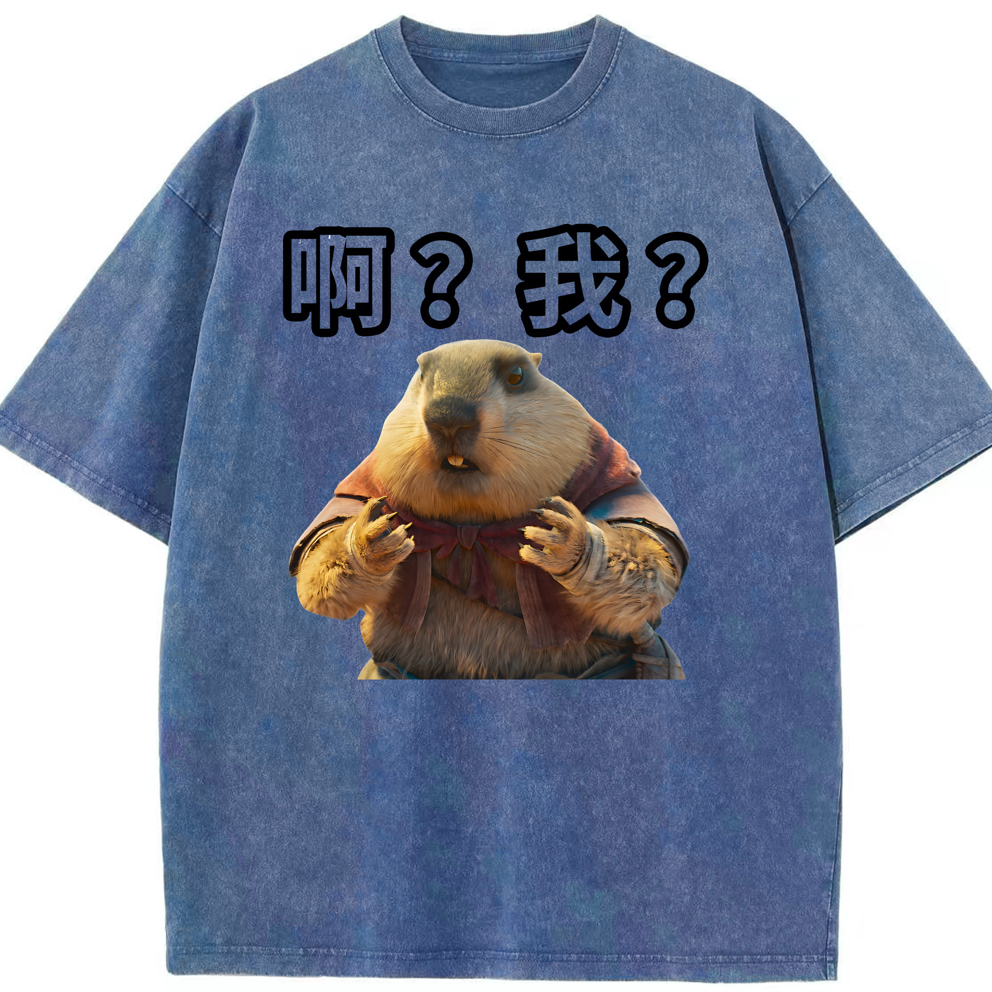 （画像用） Ne Zha 2 ナタ 魔童の大暴れ 綿100% ヴィンテージ風 半袖Tシャツ（フロントプリント）