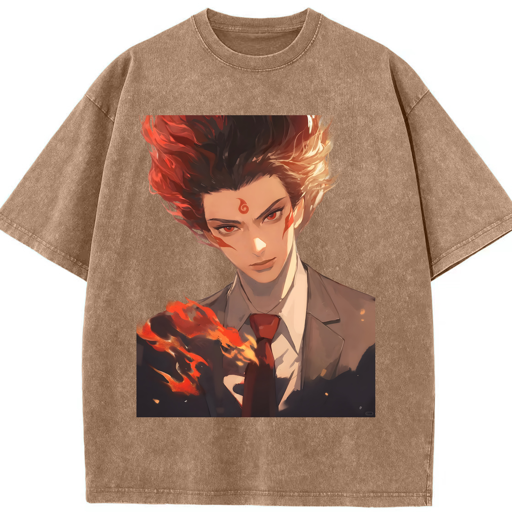 （画像用） Ne Zha 2 ナタ 魔童の大暴れ 綿100% ヴィンテージ風 半袖Tシャツ（フロントプリント）