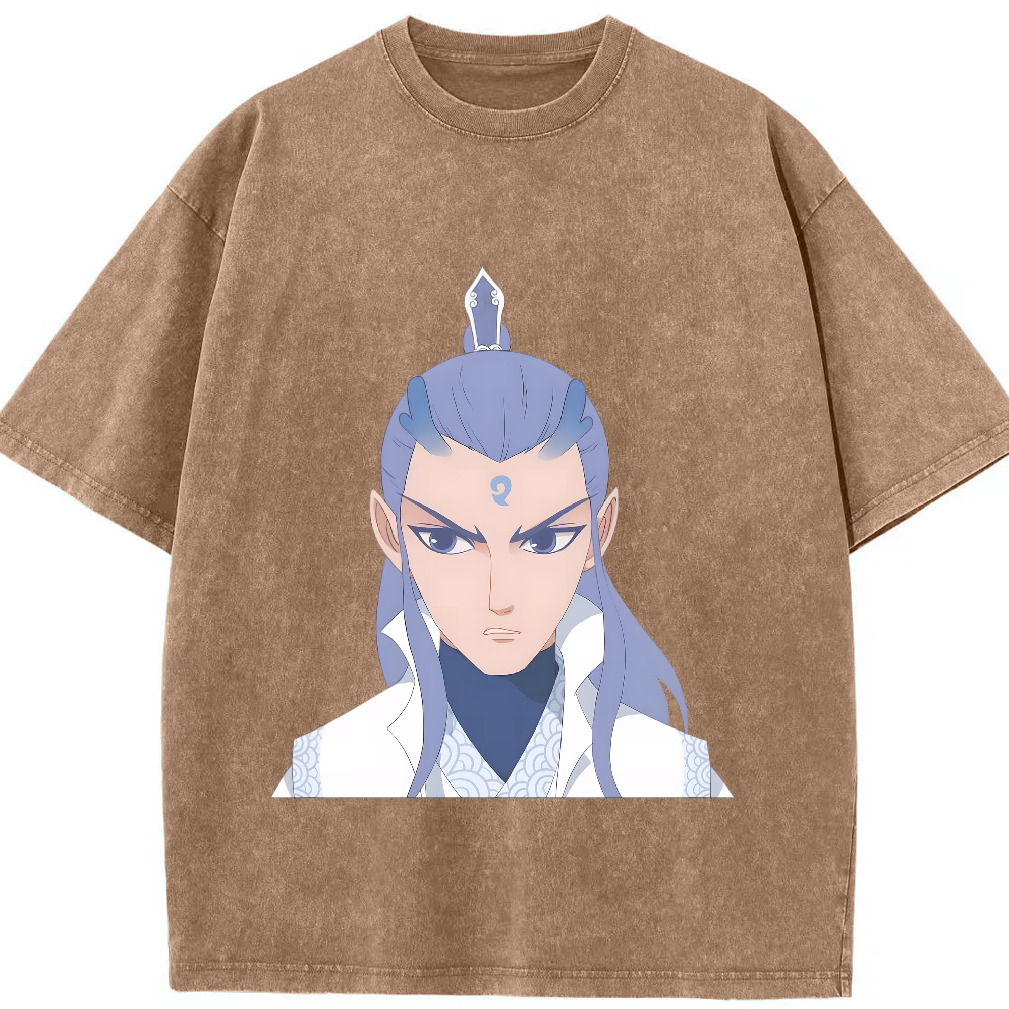 （画像用） Ne Zha 2 ナタ 魔童の大暴れ 綿100% ヴィンテージ風 半袖Tシャツ（フロントプリント）
