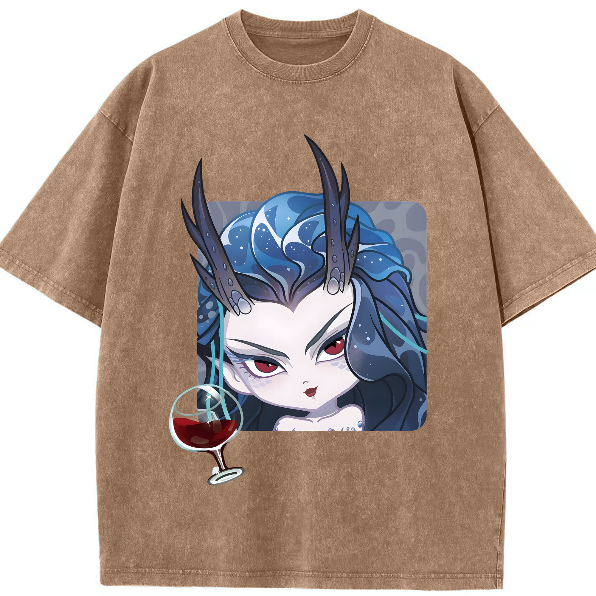 （画像用） Ne Zha 2 ナタ 魔童の大暴れ 綿100% ヴィンテージ風 半袖Tシャツ（フロントプリント）