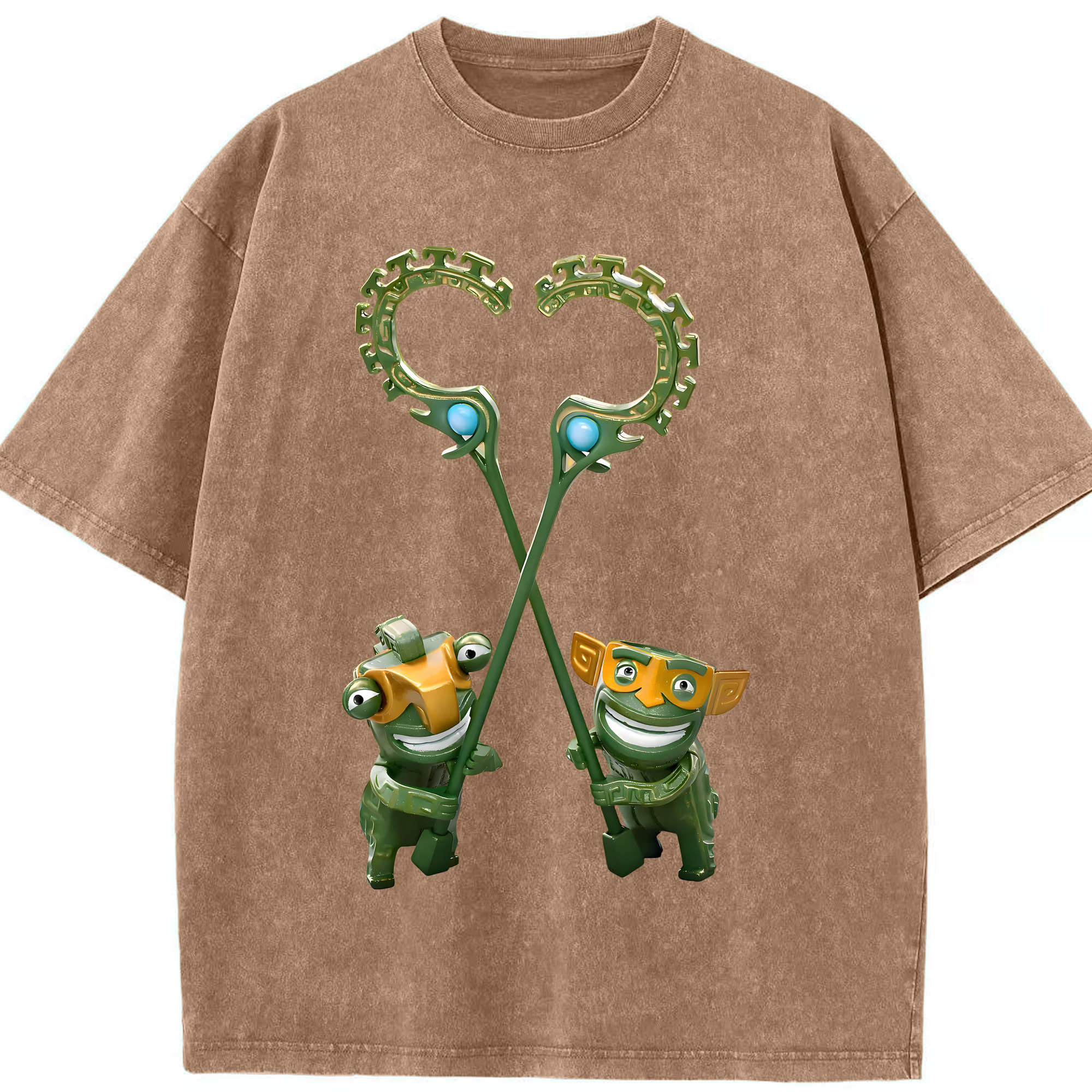 （画像用） Ne Zha 2 ナタ 魔童の大暴れ 綿100% ヴィンテージ風 半袖Tシャツ（フロントプリント）