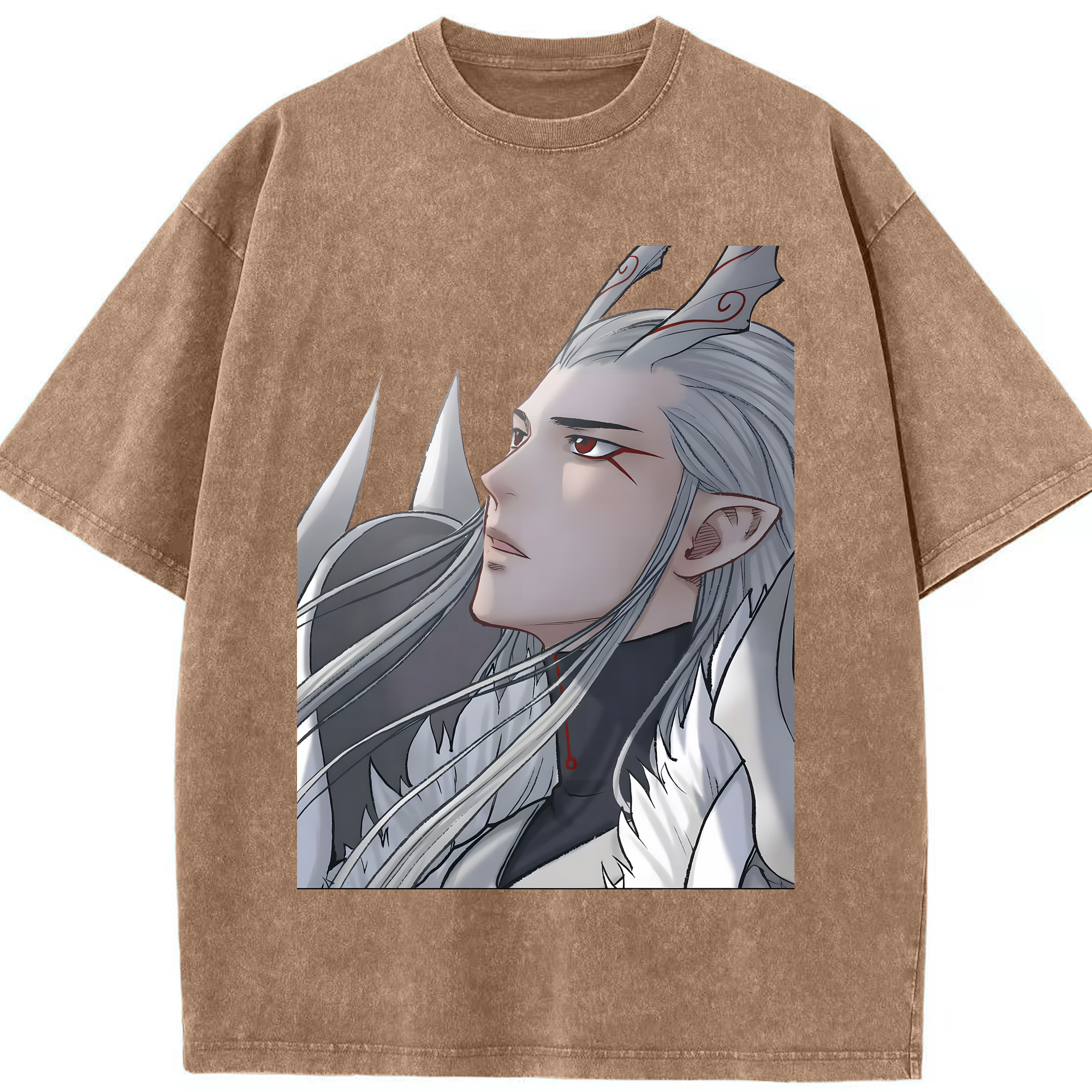 （画像用） Ne Zha 2 ナタ 魔童の大暴れ 綿100% ヴィンテージ風 半袖Tシャツ（フロントプリント）