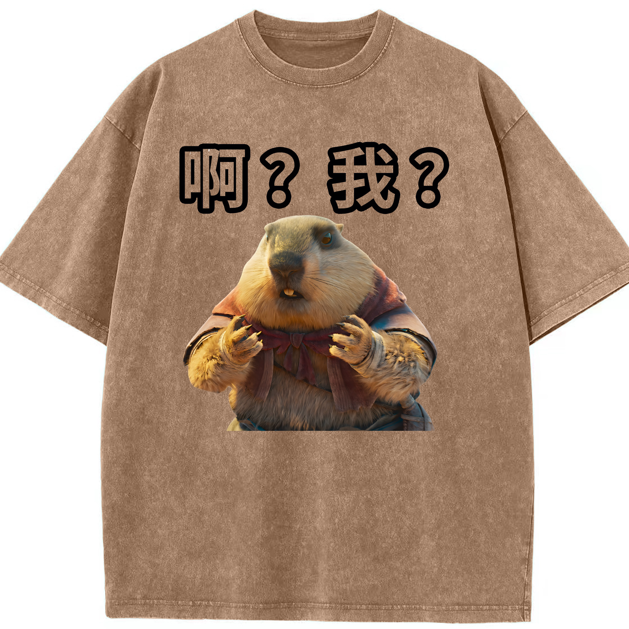 （画像用） Ne Zha 2 ナタ 魔童の大暴れ 綿100% ヴィンテージ風 半袖Tシャツ（フロントプリント）