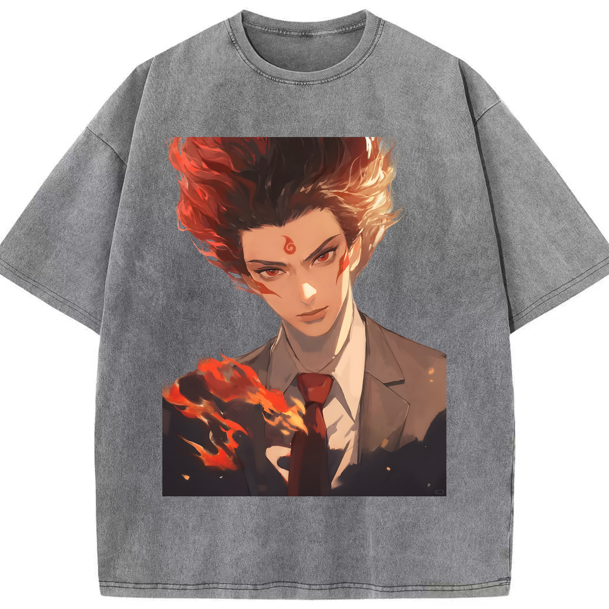 （画像用） Ne Zha 2 ナタ 魔童の大暴れ 綿100% ヴィンテージ風 半袖Tシャツ（フロントプリント）