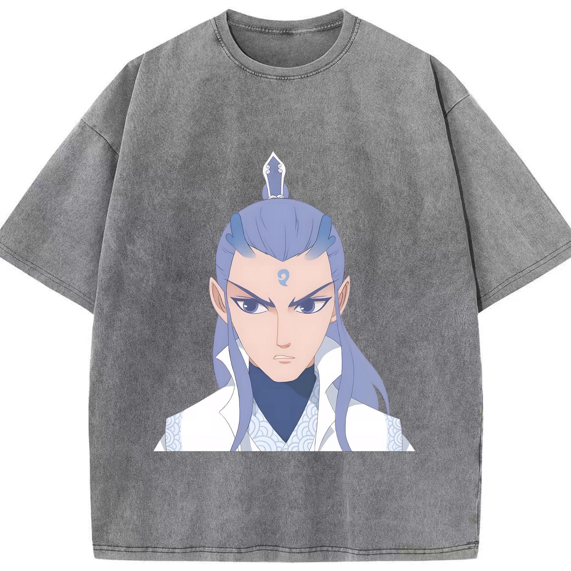 （画像用） Ne Zha 2 ナタ 魔童の大暴れ 綿100% ヴィンテージ風 半袖Tシャツ（フロントプリント）