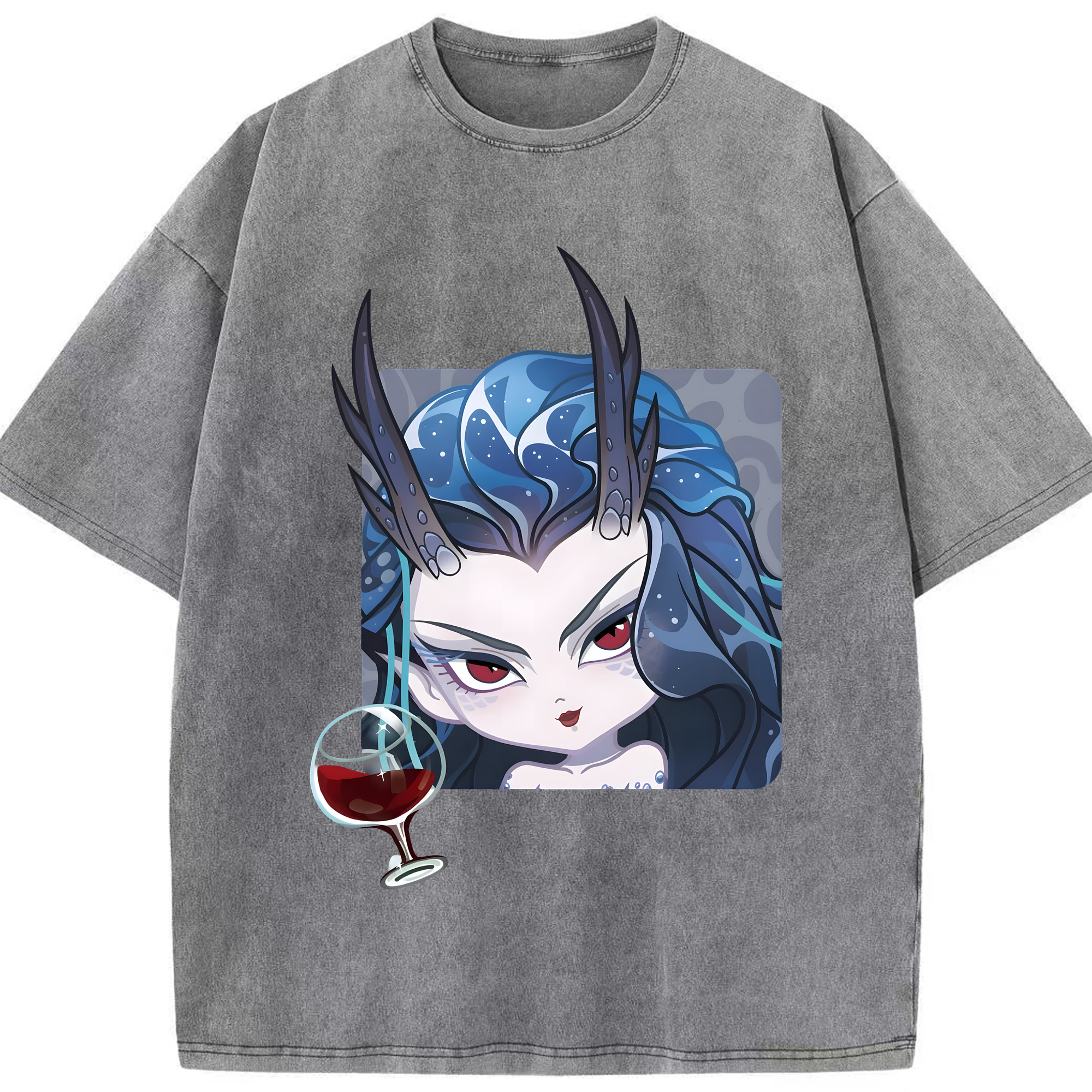 （画像用） Ne Zha 2 ナタ 魔童の大暴れ 綿100% ヴィンテージ風 半袖Tシャツ（フロントプリント）