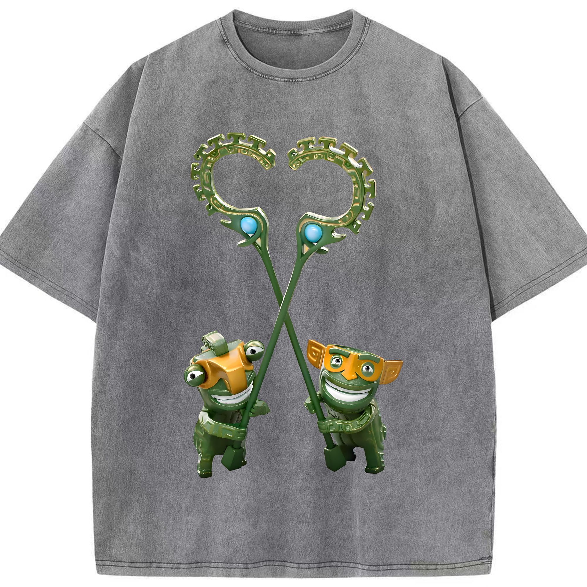 （画像用） Ne Zha 2 ナタ 魔童の大暴れ 綿100% ヴィンテージ風 半袖Tシャツ（フロントプリント）
