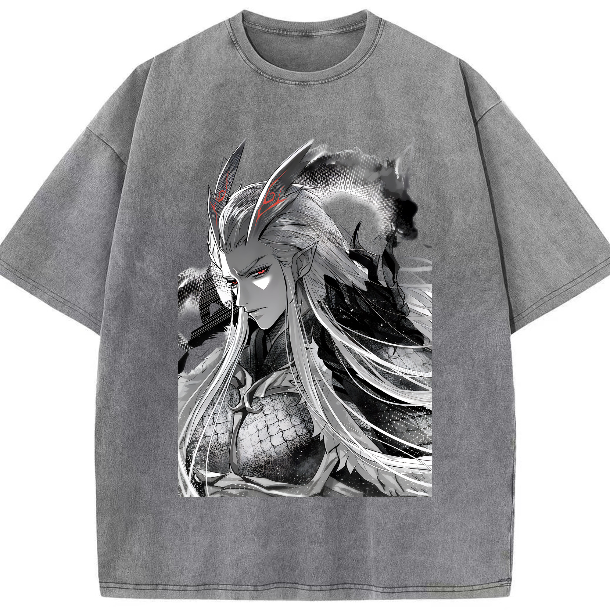 （画像用） Ne Zha 2 ナタ 魔童の大暴れ 綿100% ヴィンテージ風 半袖Tシャツ（フロントプリント）