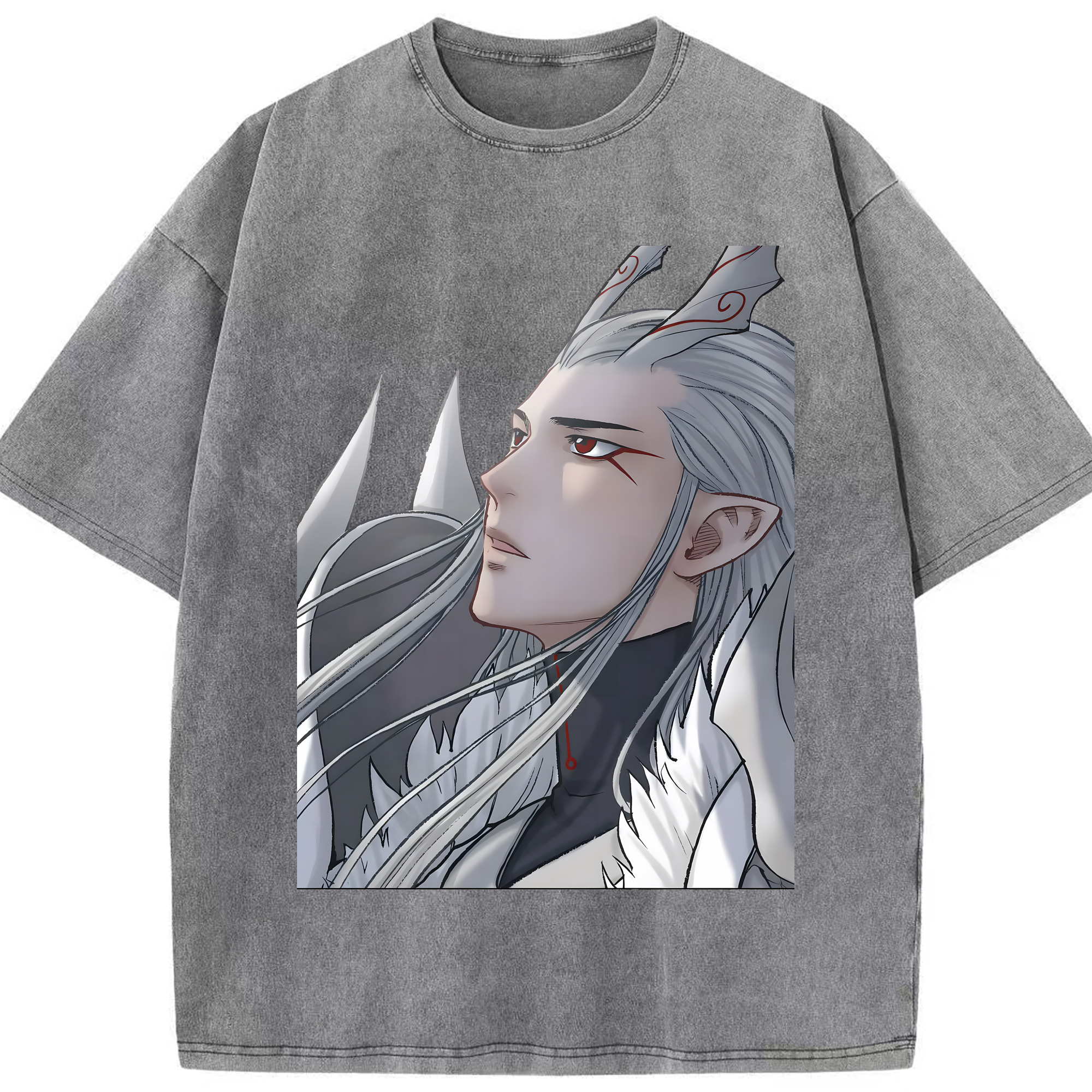 （画像用） Ne Zha 2 ナタ 魔童の大暴れ 綿100% ヴィンテージ風 半袖Tシャツ（フロントプリント）