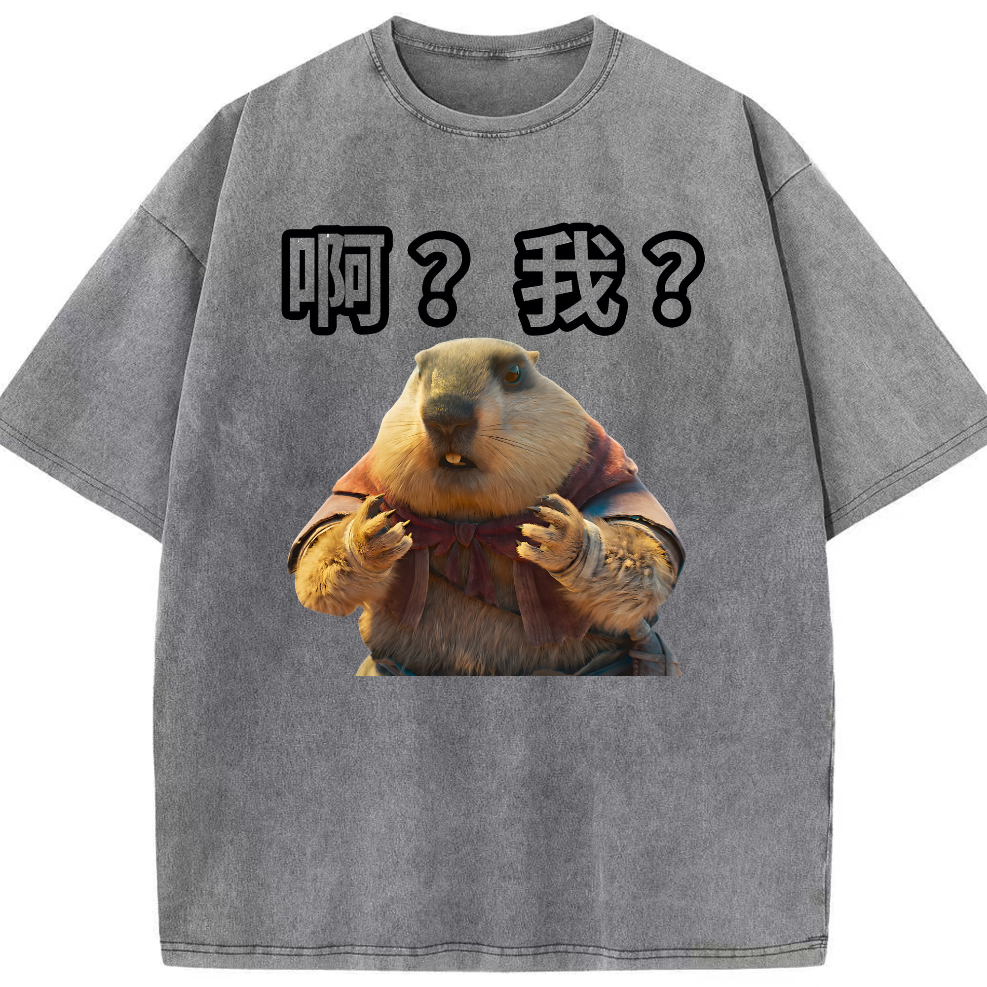 （画像用） Ne Zha 2 ナタ 魔童の大暴れ 綿100% ヴィンテージ風 半袖Tシャツ（フロントプリント）