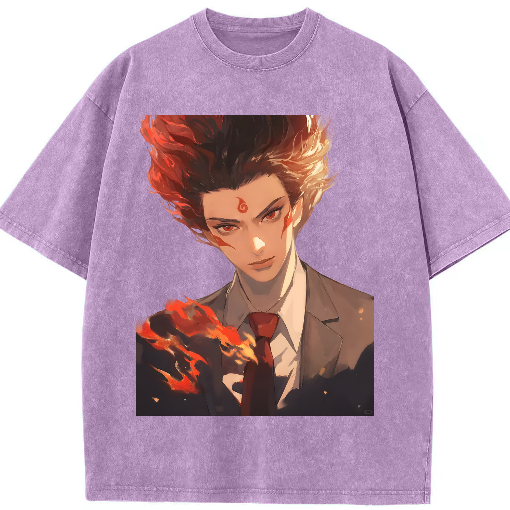 （画像用） Ne Zha 2 ナタ 魔童の大暴れ 綿100% ヴィンテージ風 半袖Tシャツ（フロントプリント）
