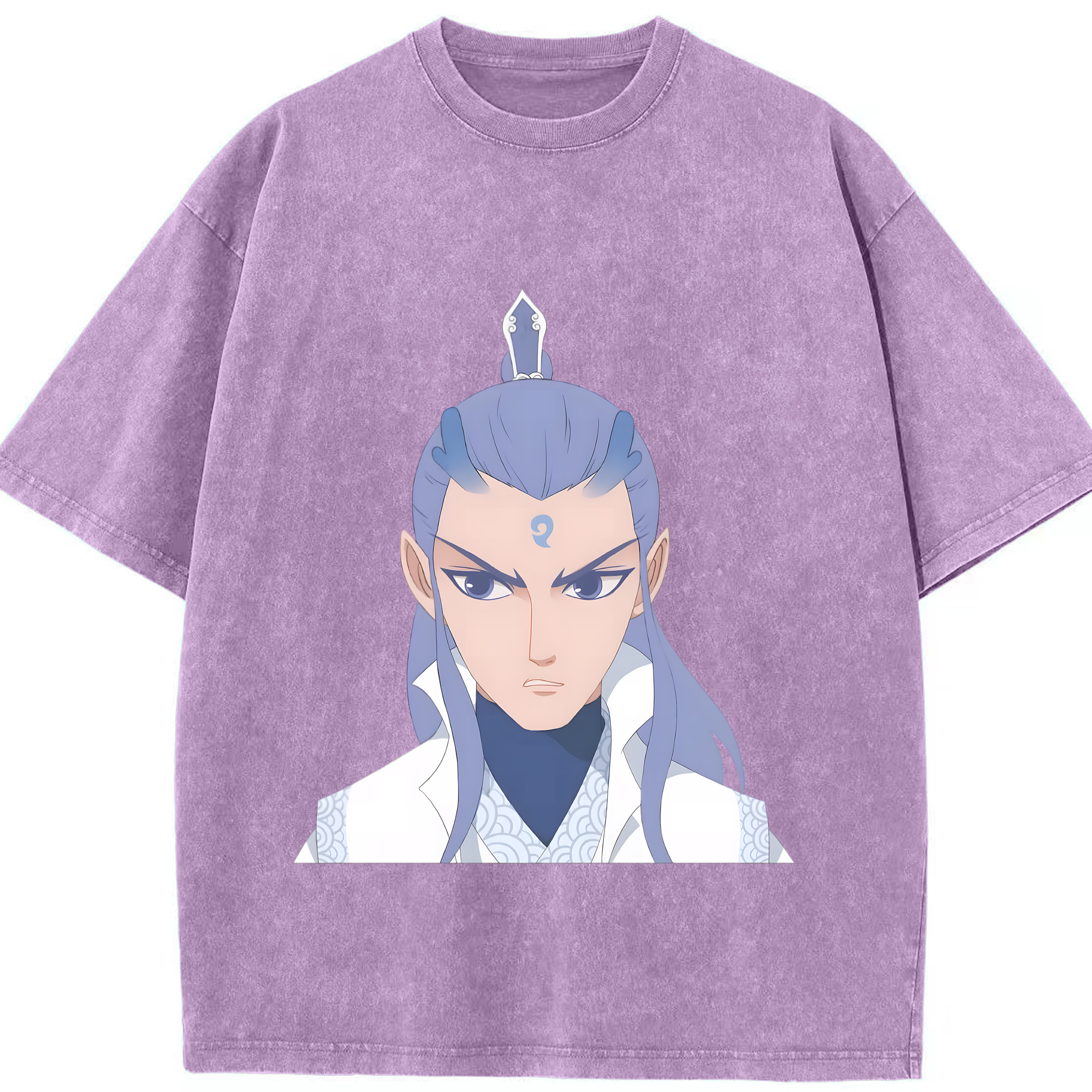 （画像用） Ne Zha 2 ナタ 魔童の大暴れ 綿100% ヴィンテージ風 半袖Tシャツ（フロントプリント）