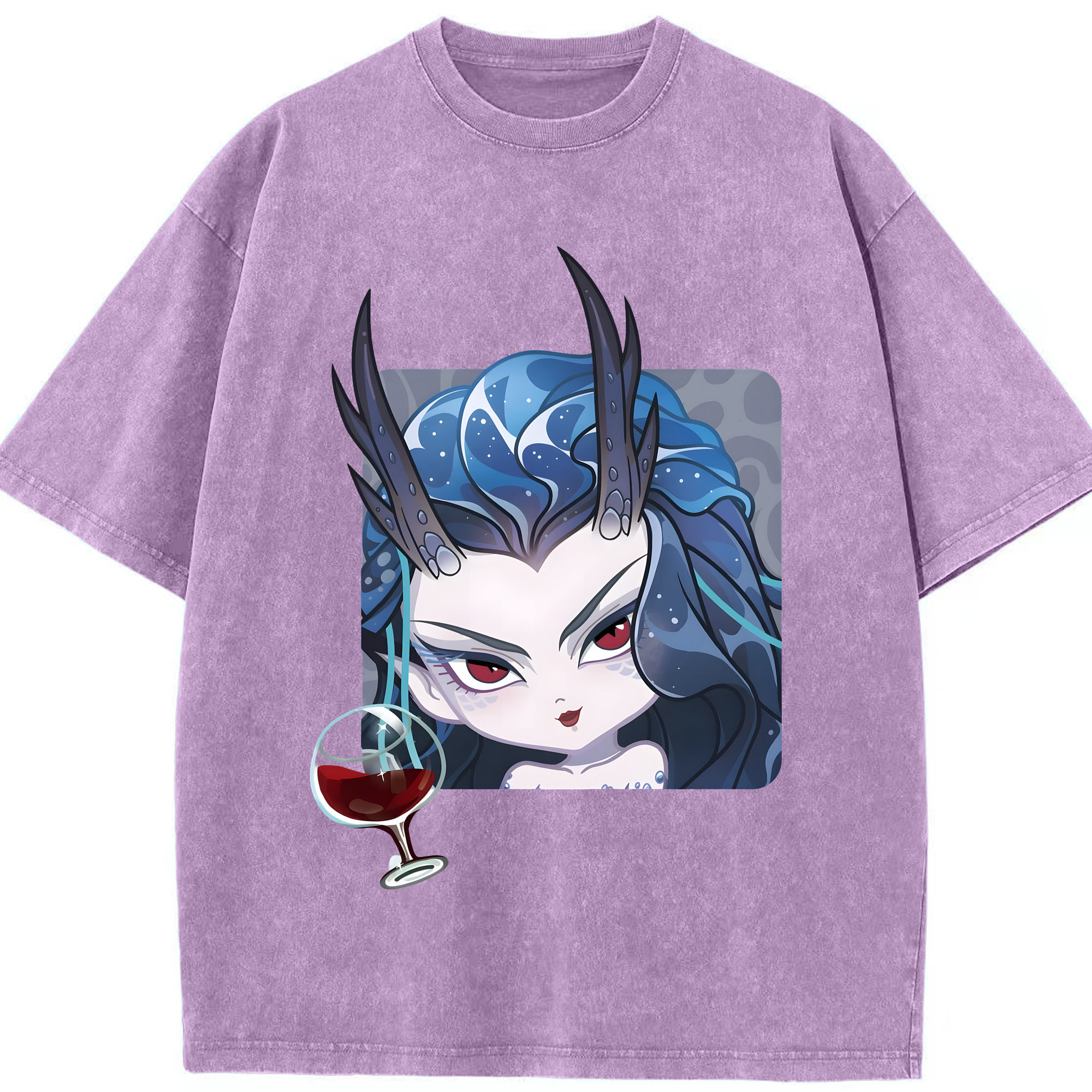 （画像用） Ne Zha 2 ナタ 魔童の大暴れ 綿100% ヴィンテージ風 半袖Tシャツ（フロントプリント）