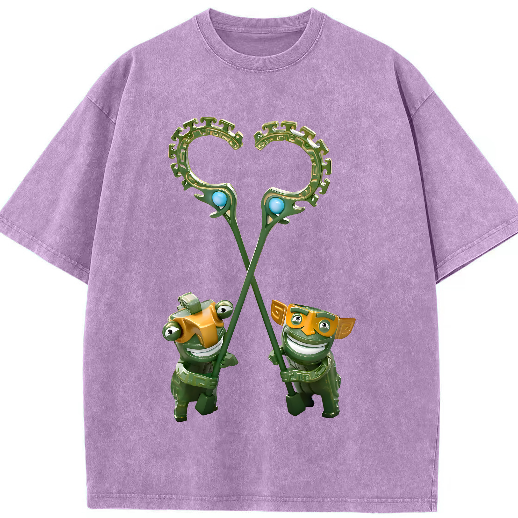 （画像用） Ne Zha 2 ナタ 魔童の大暴れ 綿100% ヴィンテージ風 半袖Tシャツ（フロントプリント）