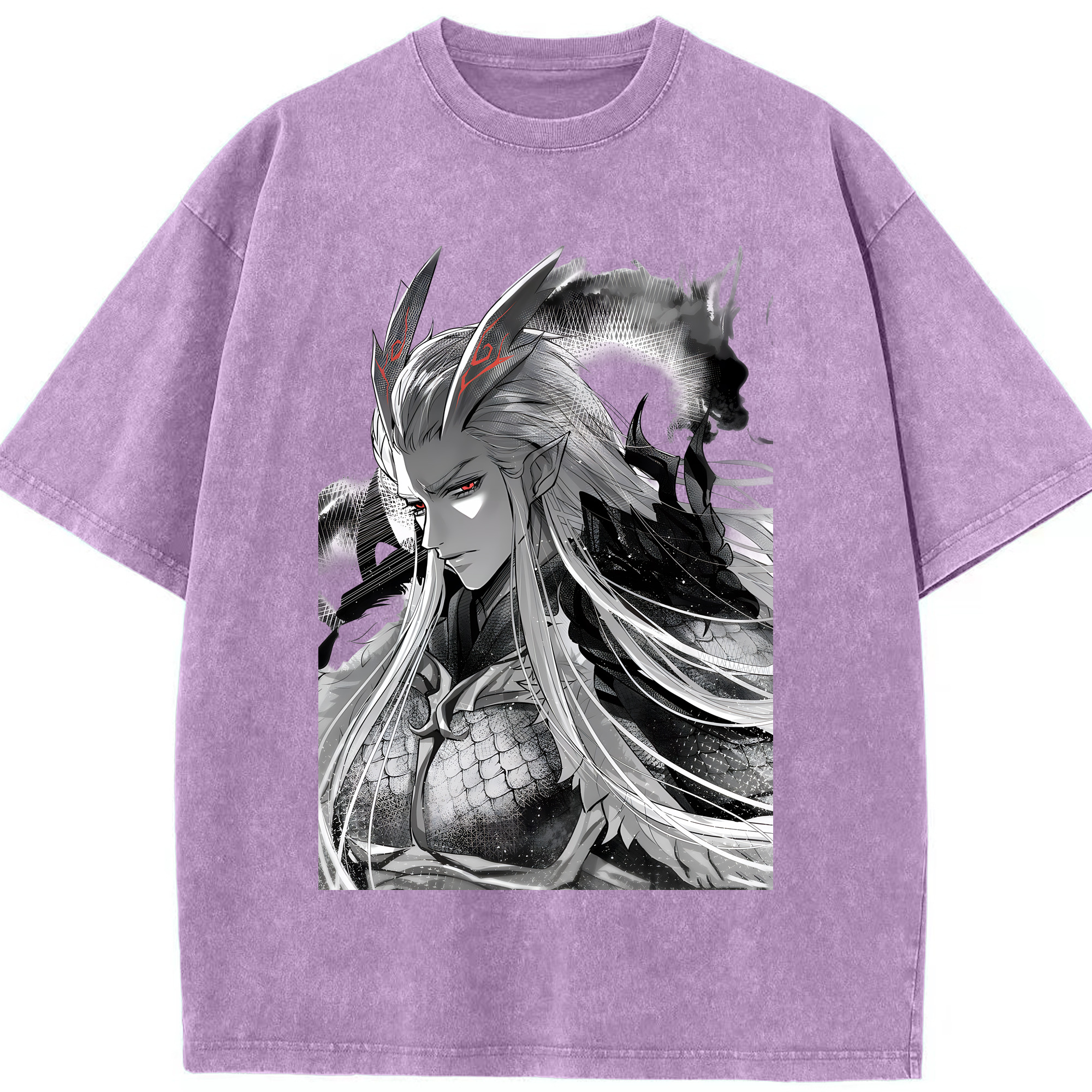 （画像用） Ne Zha 2 ナタ 魔童の大暴れ 綿100% ヴィンテージ風 半袖Tシャツ（フロントプリント）