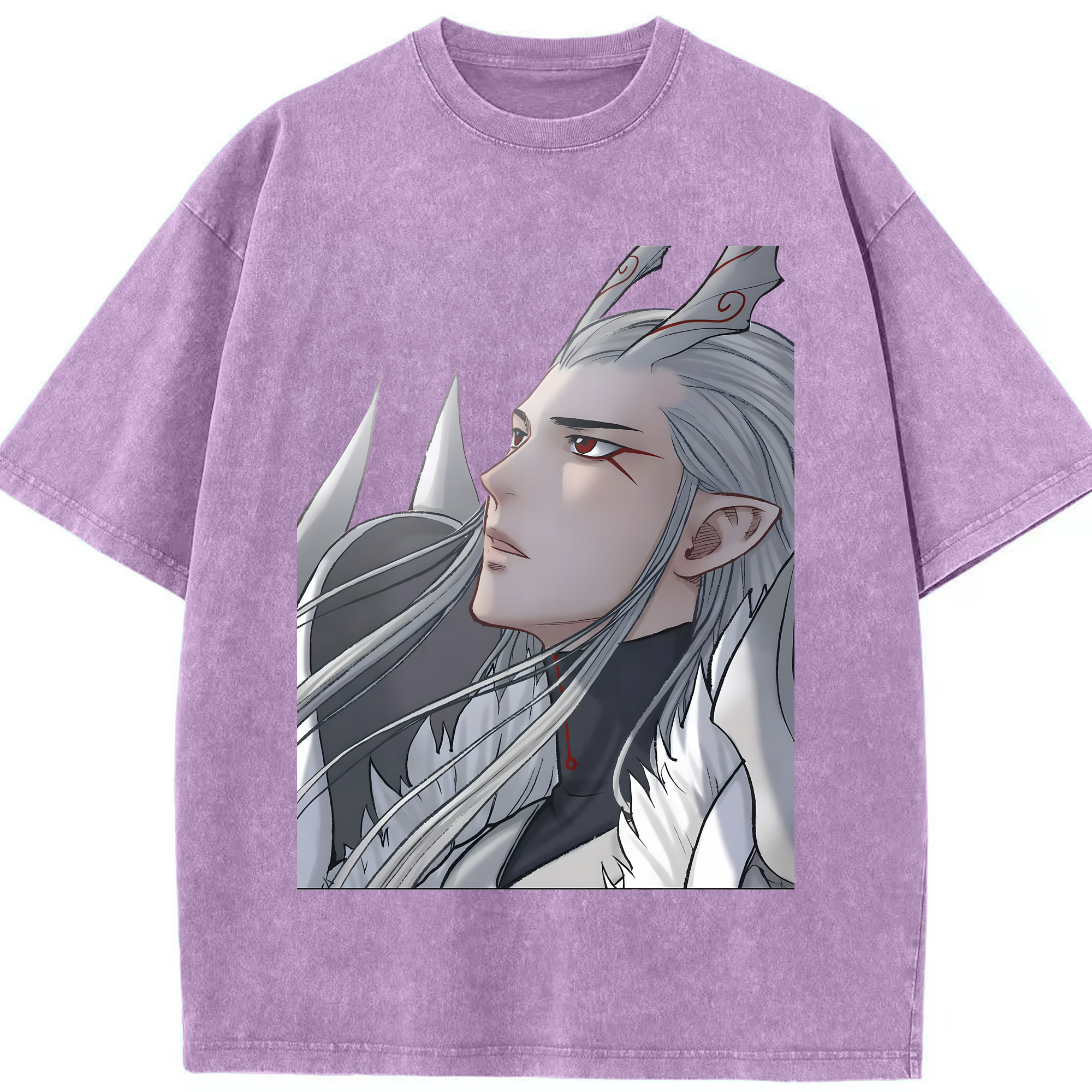 （画像用） Ne Zha 2 ナタ 魔童の大暴れ 綿100% ヴィンテージ風 半袖Tシャツ（フロントプリント）