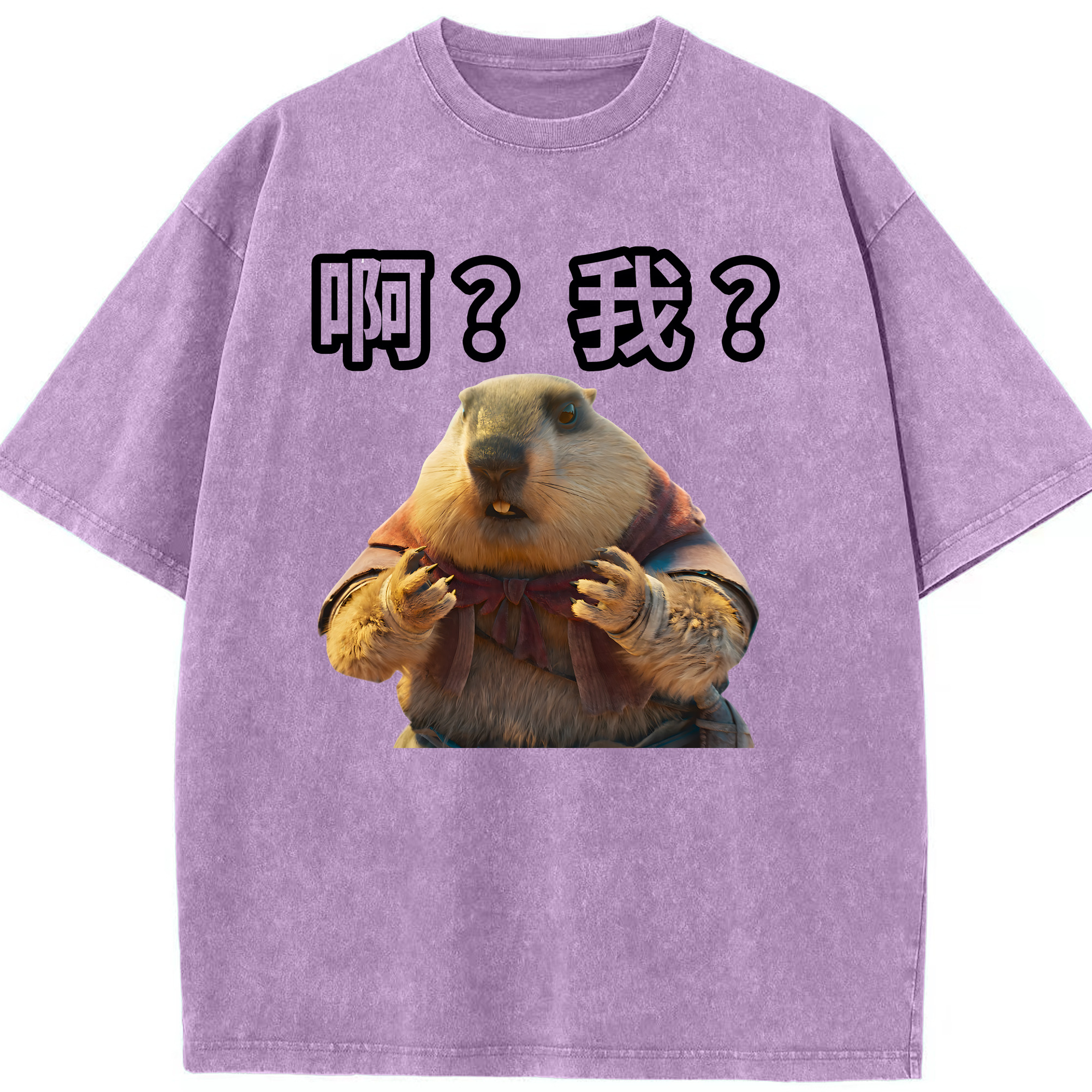 （画像用） Ne Zha 2 ナタ 魔童の大暴れ 綿100% ヴィンテージ風 半袖Tシャツ（フロントプリント）