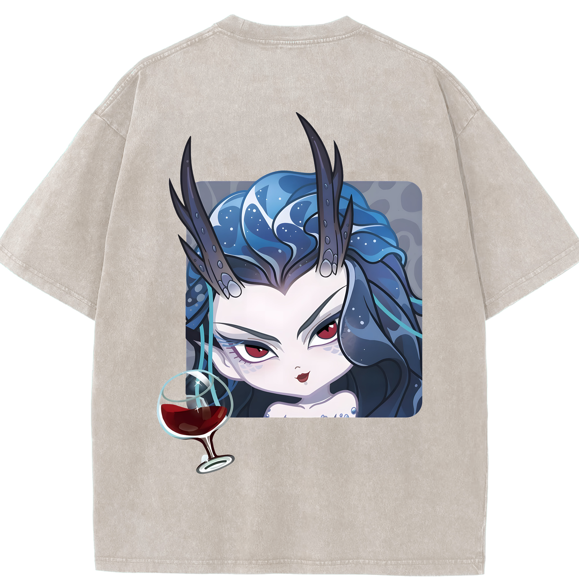 （画像用） Ne Zha 2 ナタ 魔童の大暴れ 綿100% ヴィンテージ風 半袖Tシャツ（背面プリント）