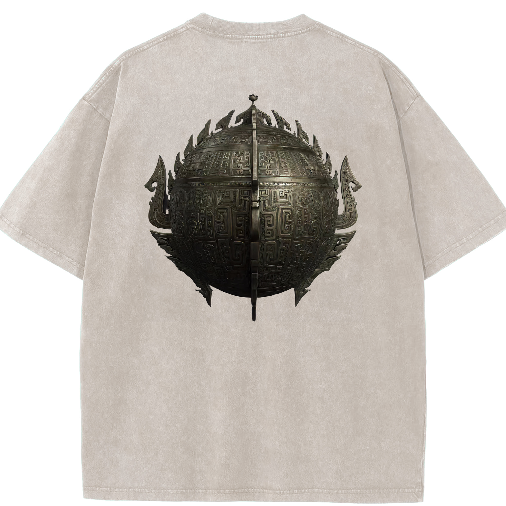 （画像用） Ne Zha 2 ナタ 魔童の大暴れ 綿100% ヴィンテージ風 半袖Tシャツ（背面プリント）