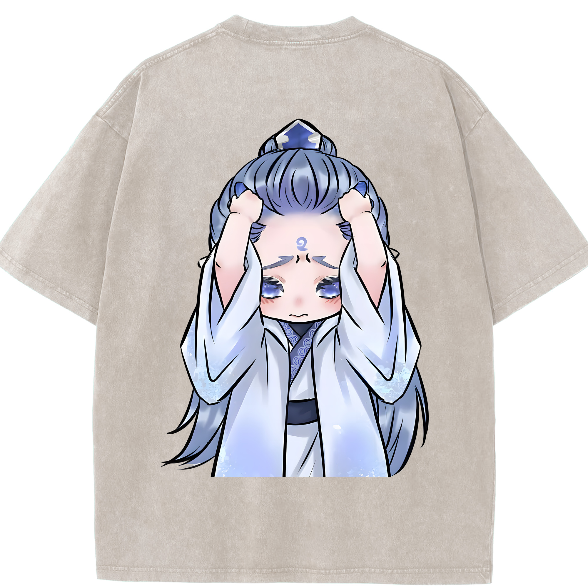 （画像用） Ne Zha 2 ナタ 魔童の大暴れ 綿100% ヴィンテージ風 半袖Tシャツ（背面プリント）