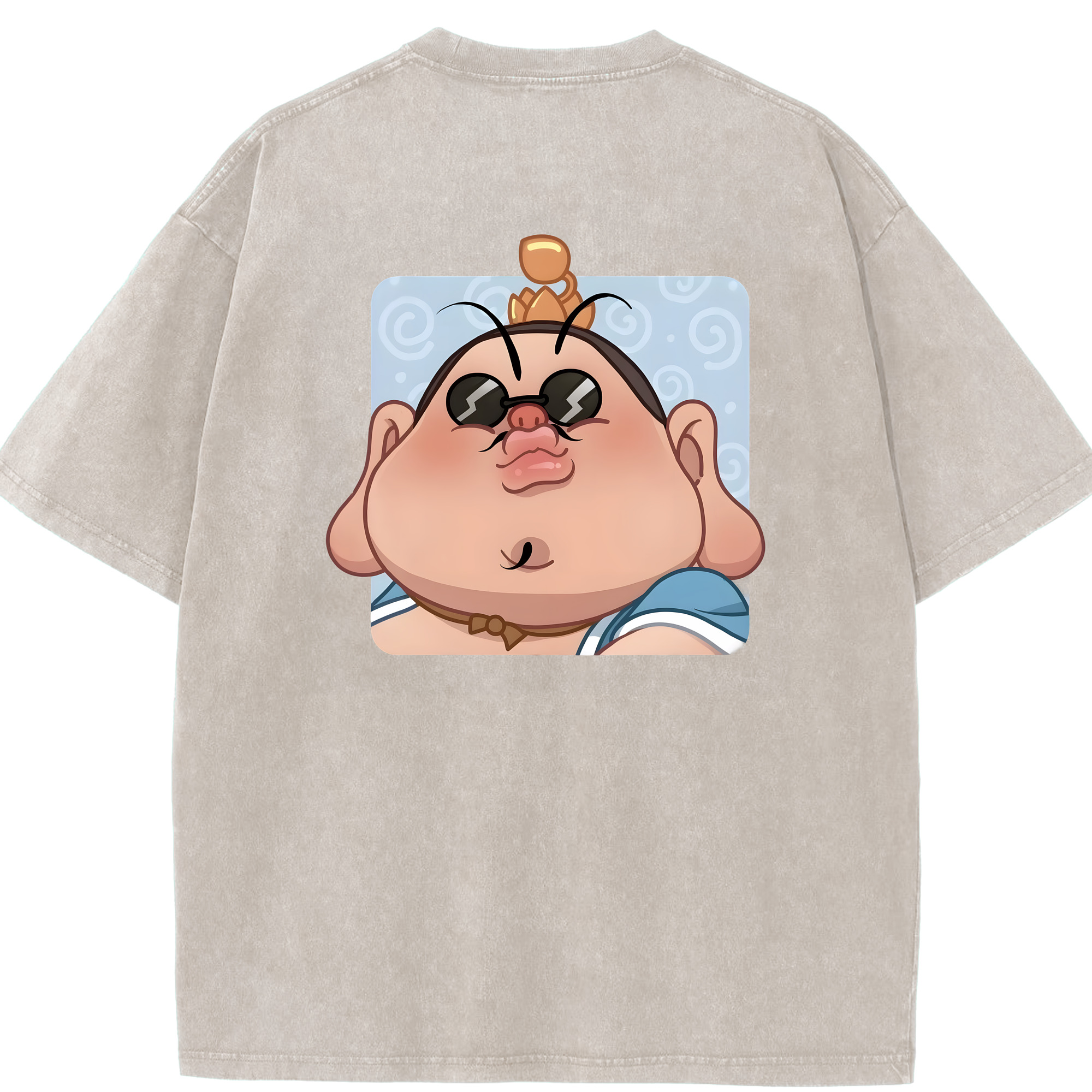 （画像用） Ne Zha 2 ナタ 魔童の大暴れ 綿100% ヴィンテージ風 半袖Tシャツ（背面プリント）