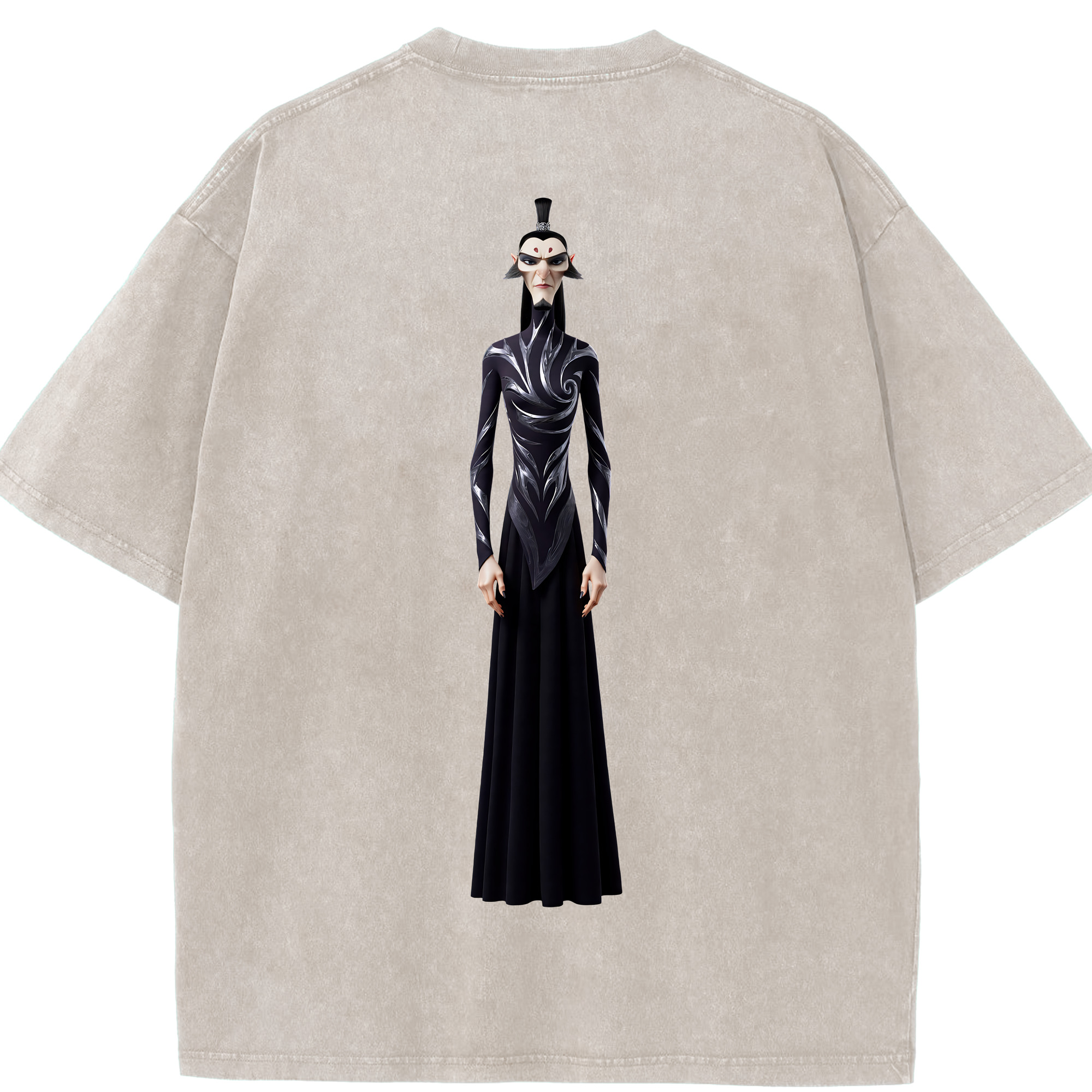 （画像用） Ne Zha 2 ナタ 魔童の大暴れ 綿100% ヴィンテージ風 半袖Tシャツ（背面プリント）