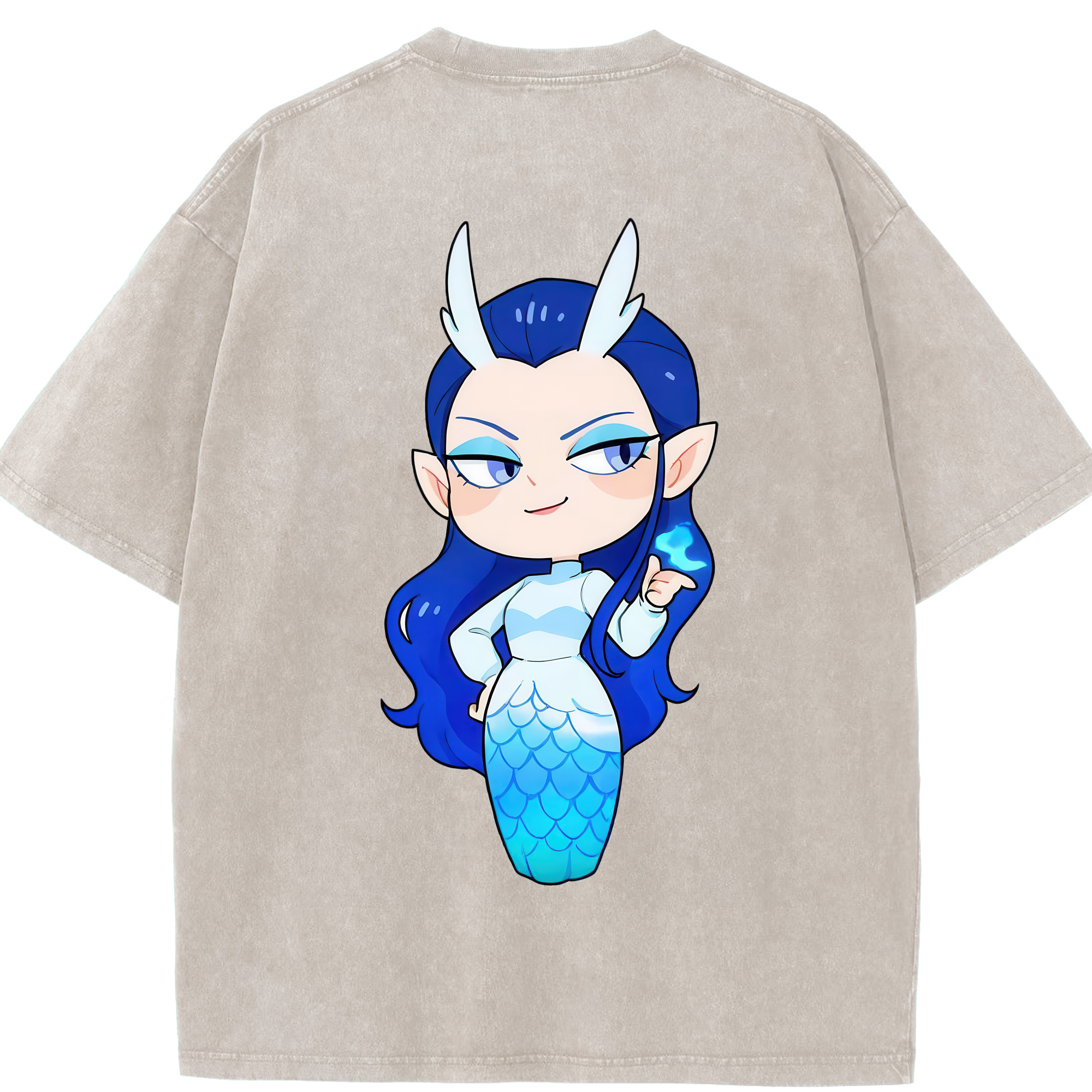 （画像用） Ne Zha 2 ナタ 魔童の大暴れ 綿100% ヴィンテージ風 半袖Tシャツ（背面プリント）