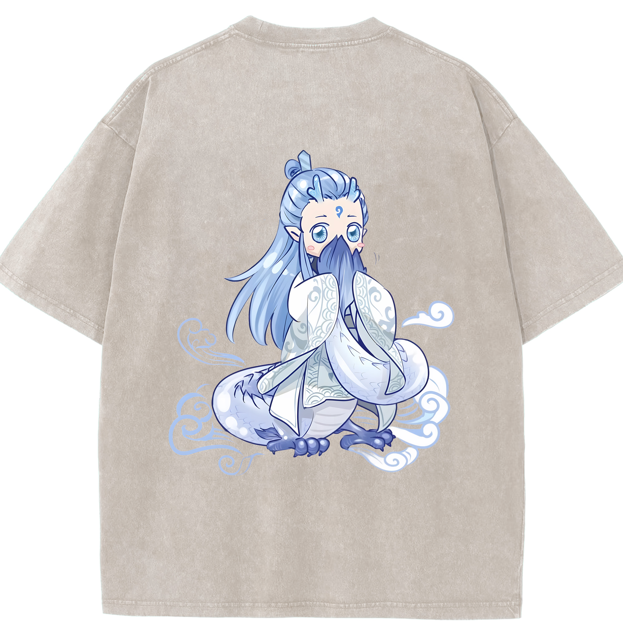 （画像用） Ne Zha 2 ナタ 魔童の大暴れ 綿100% ヴィンテージ風 半袖Tシャツ（背面プリント）