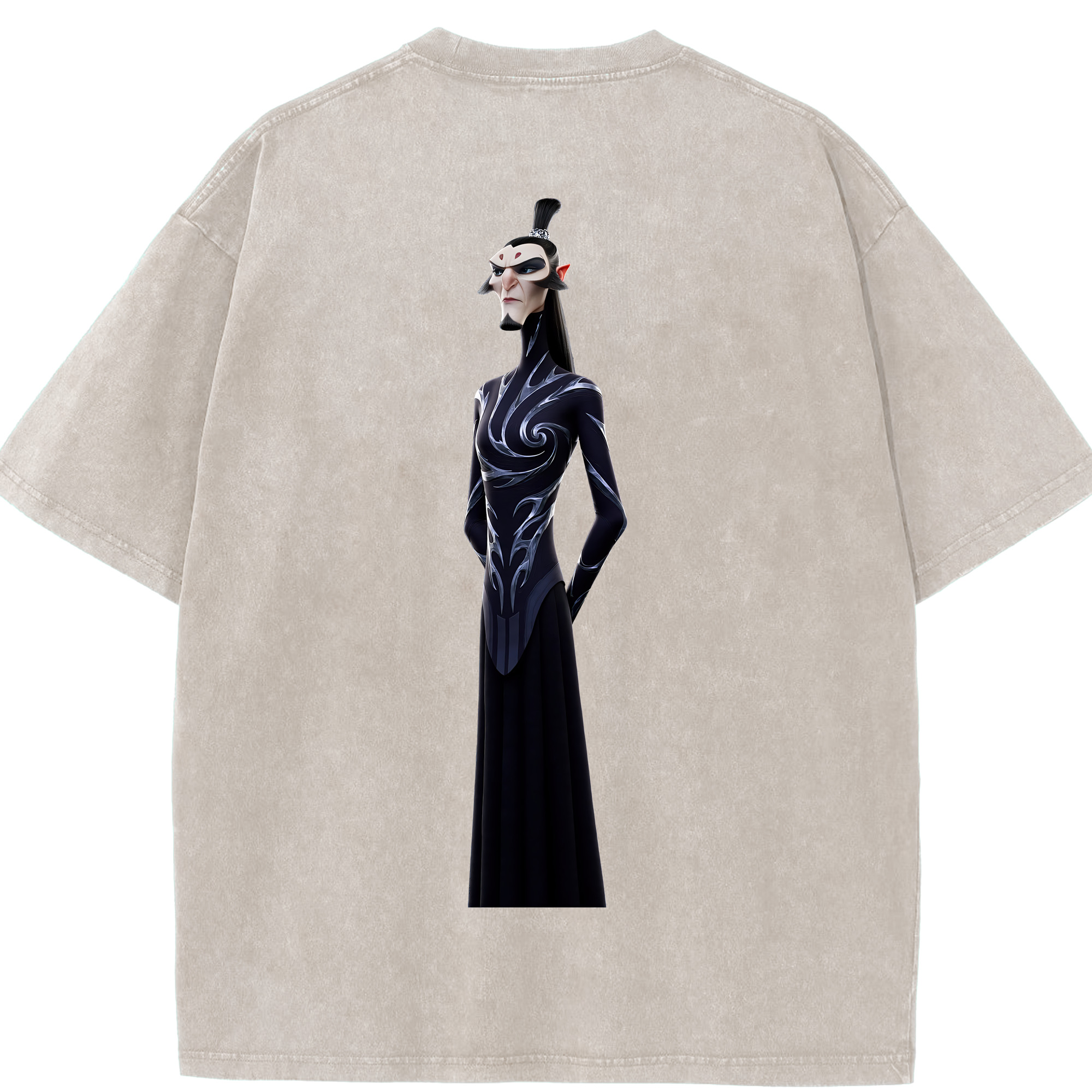 （画像用） Ne Zha 2 ナタ 魔童の大暴れ 綿100% ヴィンテージ風 半袖Tシャツ（背面プリント）