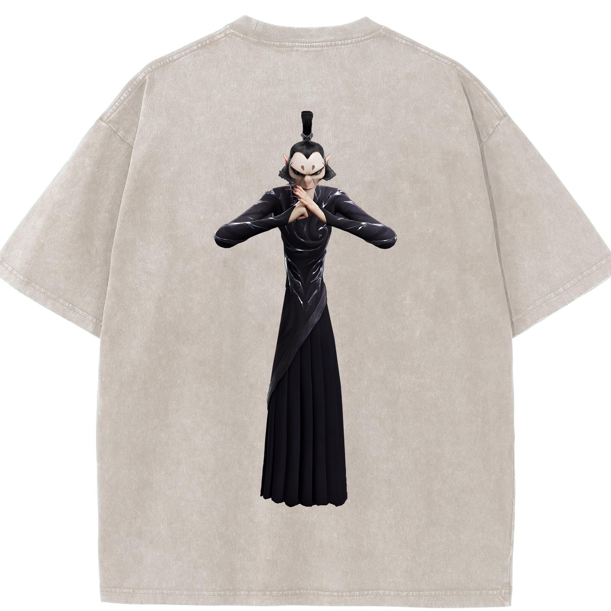 （画像用） Ne Zha 2 ナタ 魔童の大暴れ 綿100% ヴィンテージ風 半袖Tシャツ（背面プリント）