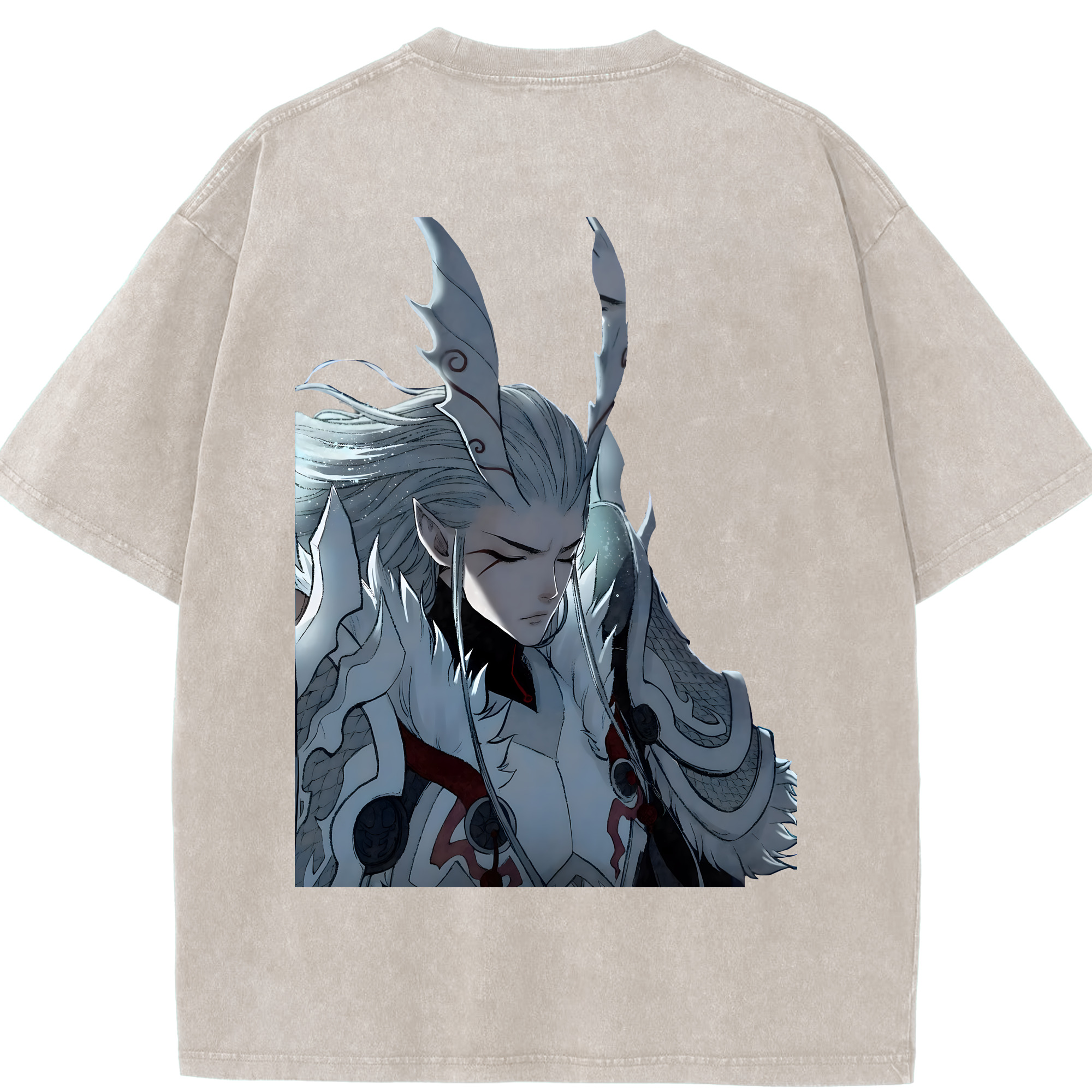 （画像用） Ne Zha 2 ナタ 魔童の大暴れ 綿100% ヴィンテージ風 半袖Tシャツ（背面プリント）