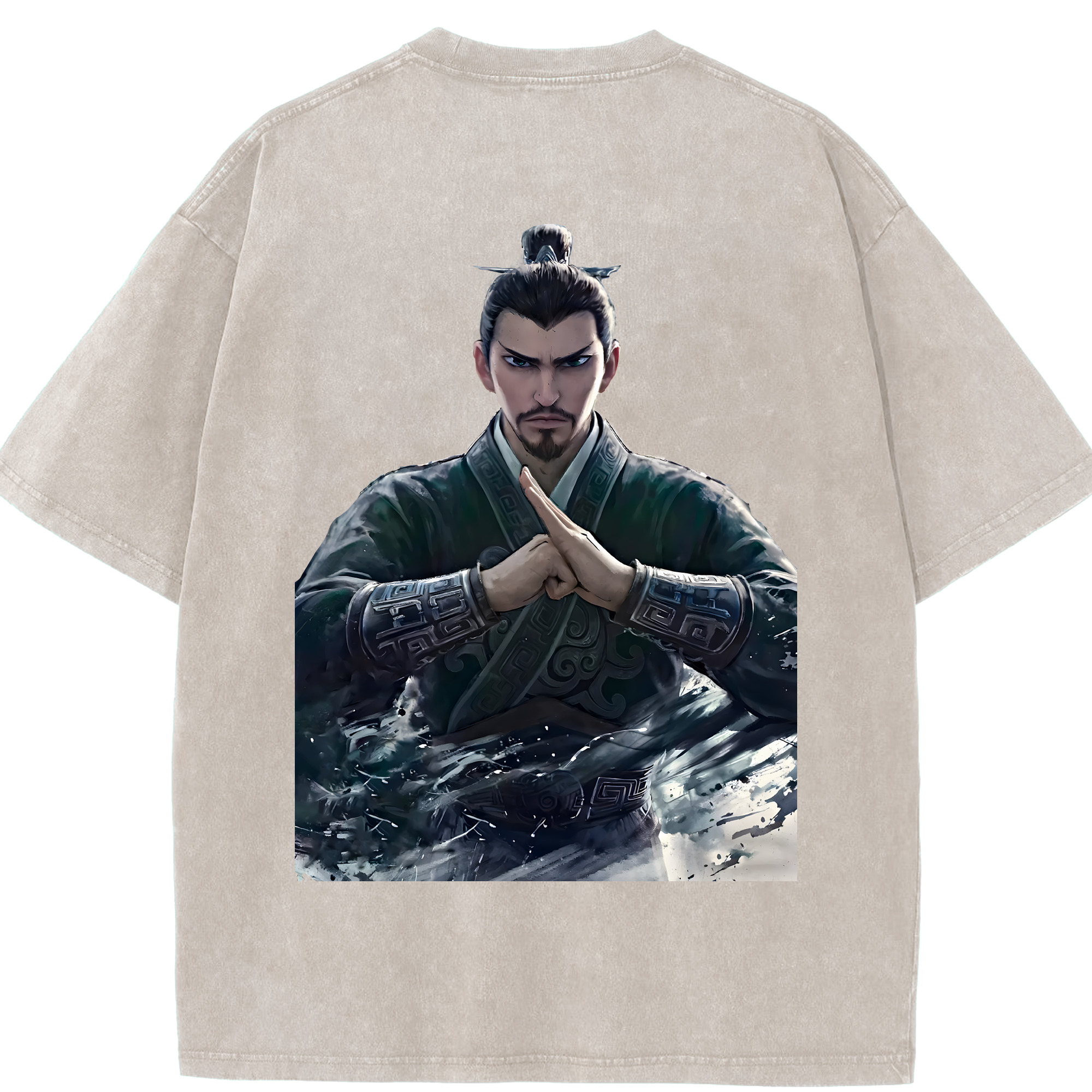 （画像用） Ne Zha 2 ナタ 魔童の大暴れ 綿100% ヴィンテージ風 半袖Tシャツ（背面プリント）