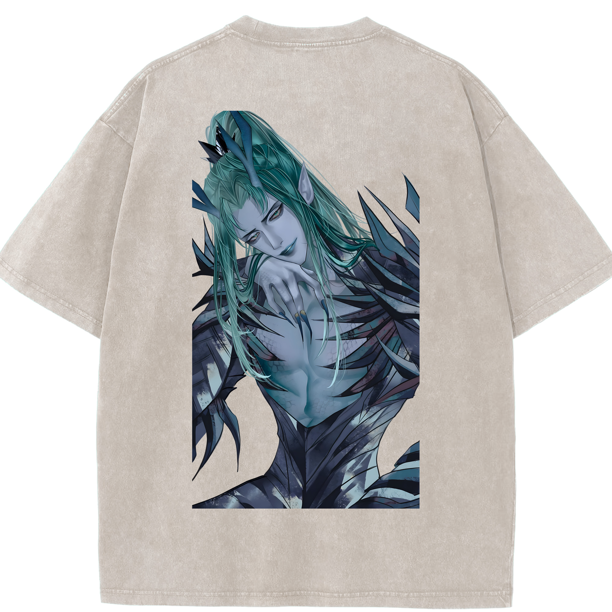 （画像用） Ne Zha 2 ナタ 魔童の大暴れ 綿100% ヴィンテージ風 半袖Tシャツ（背面プリント）