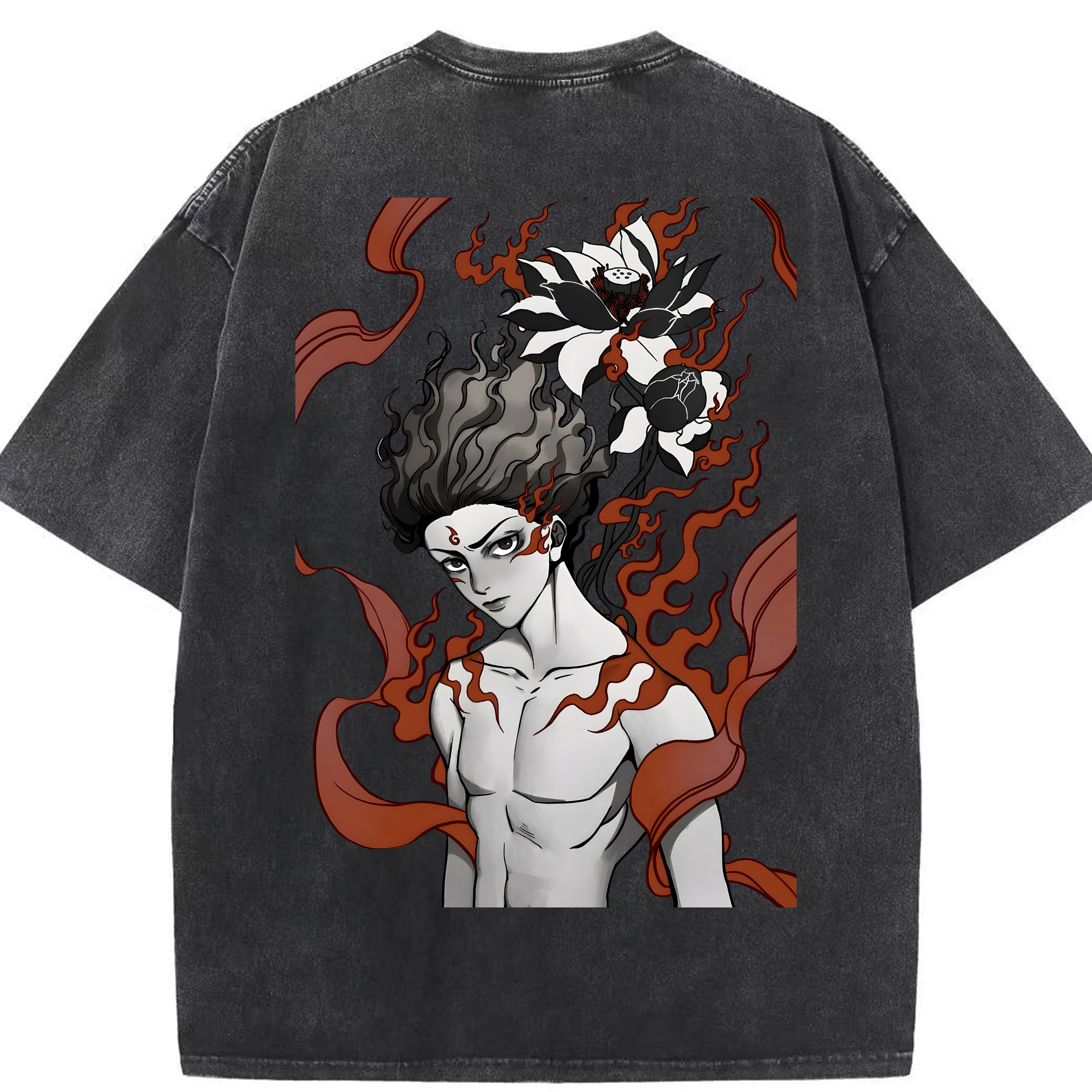 （画像用） Ne Zha 2 ナタ 魔童の大暴れ 綿100% ヴィンテージ風 半袖Tシャツ（背面プリント）