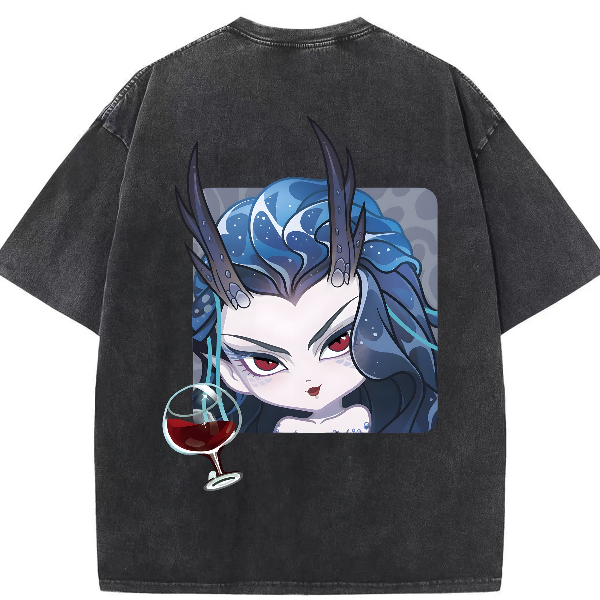 （画像用） Ne Zha 2 ナタ 魔童の大暴れ 綿100% ヴィンテージ風 半袖Tシャツ（背面プリント）