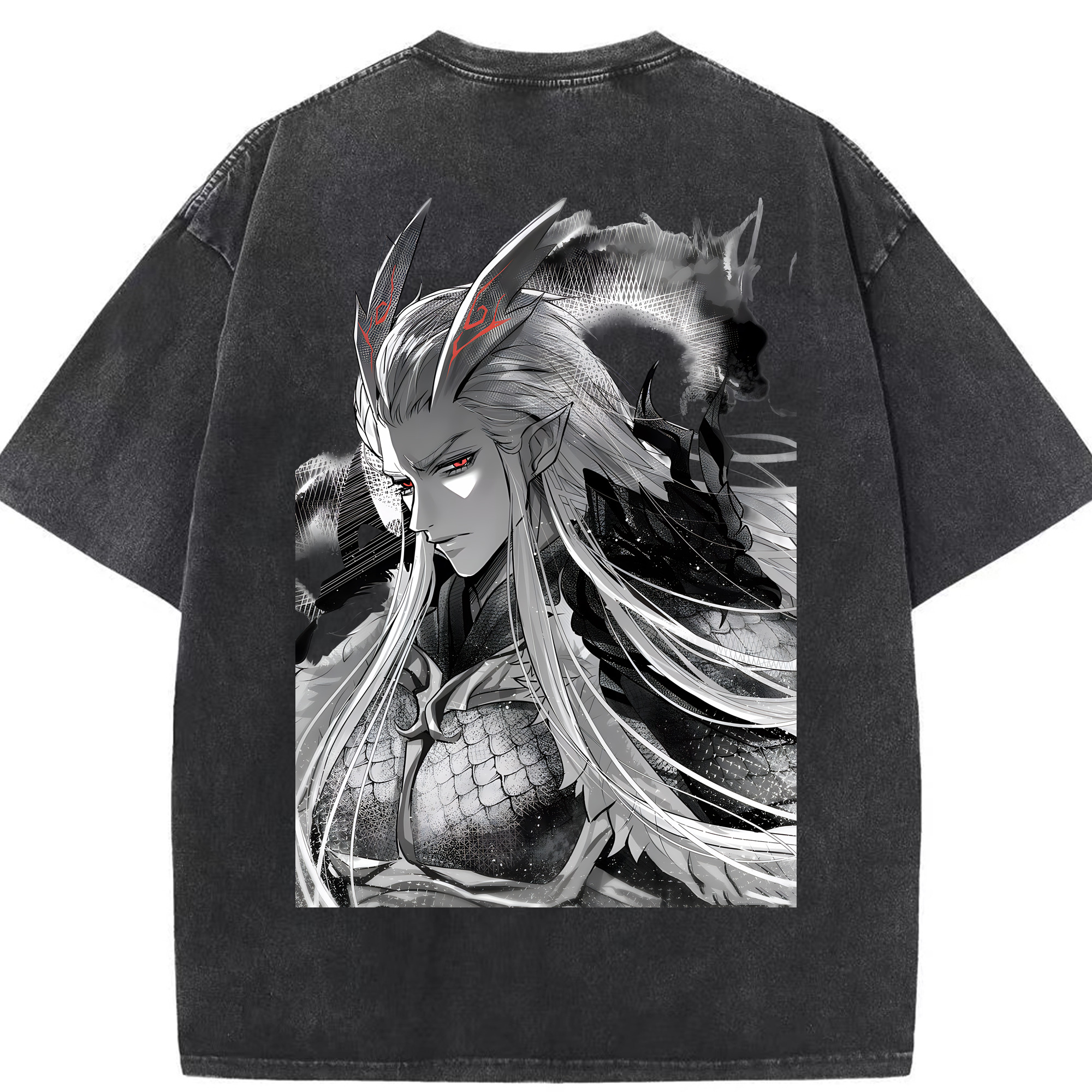 （画像用） Ne Zha 2 ナタ 魔童の大暴れ 綿100% ヴィンテージ風 半袖Tシャツ（背面プリント）