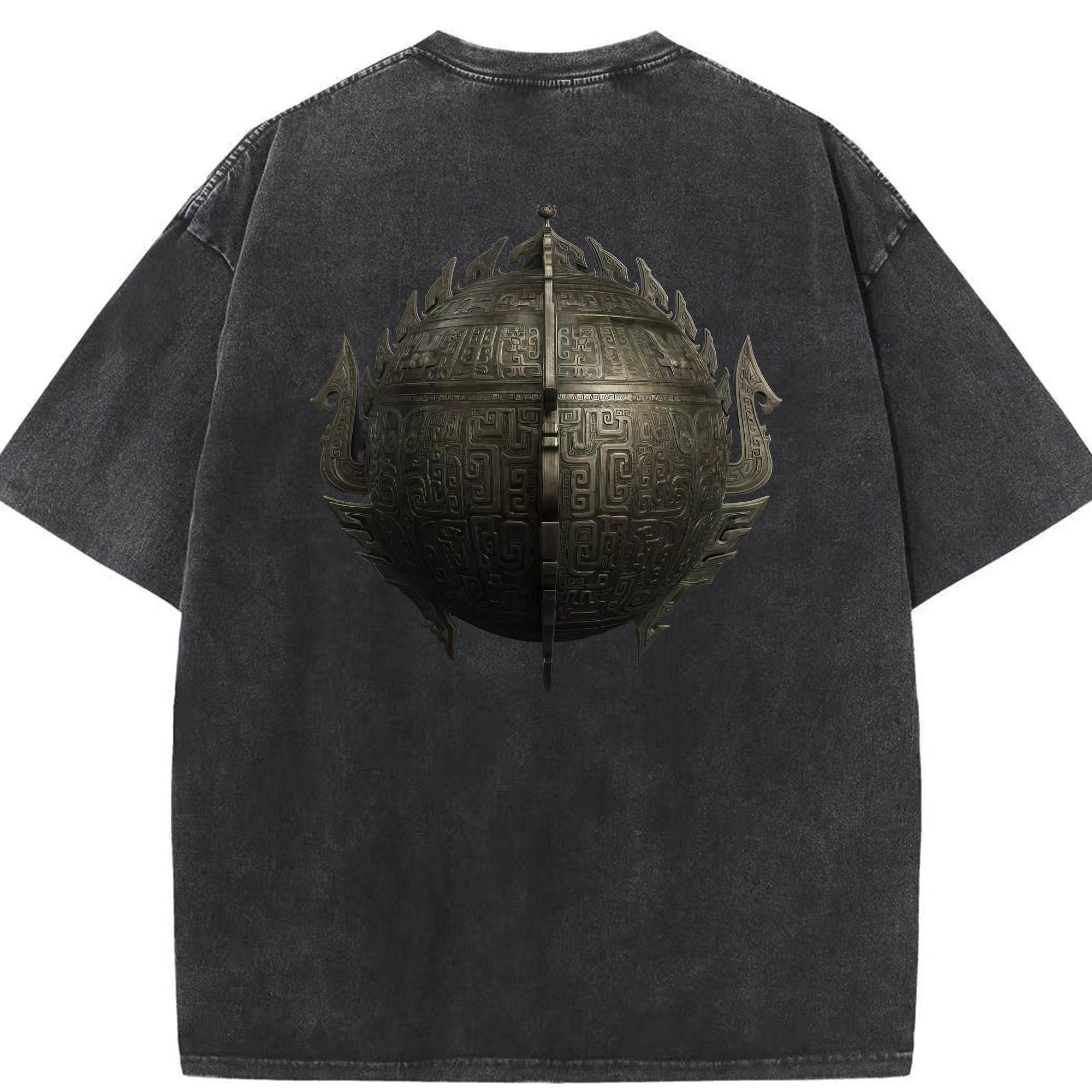 （画像用） Ne Zha 2 ナタ 魔童の大暴れ 綿100% ヴィンテージ風 半袖Tシャツ（背面プリント）