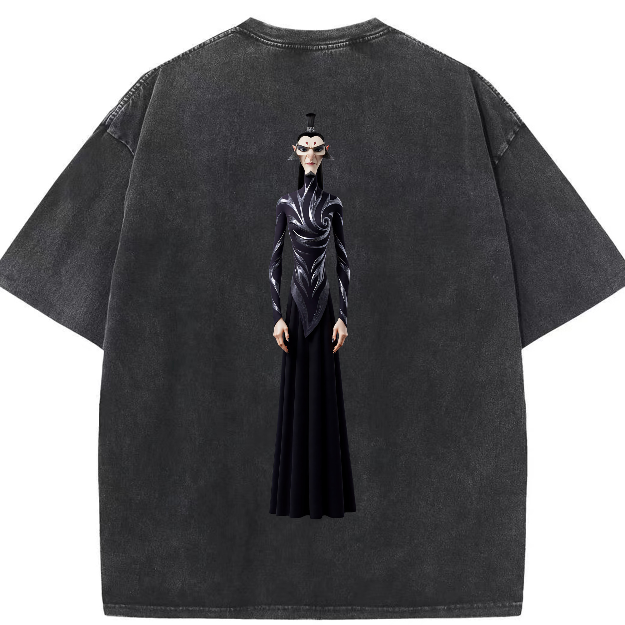 （画像用） Ne Zha 2 ナタ 魔童の大暴れ 綿100% ヴィンテージ風 半袖Tシャツ（背面プリント）